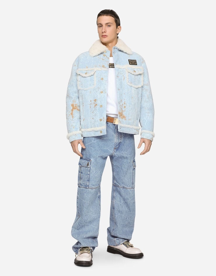 Oversize light blue wash jeans - 5