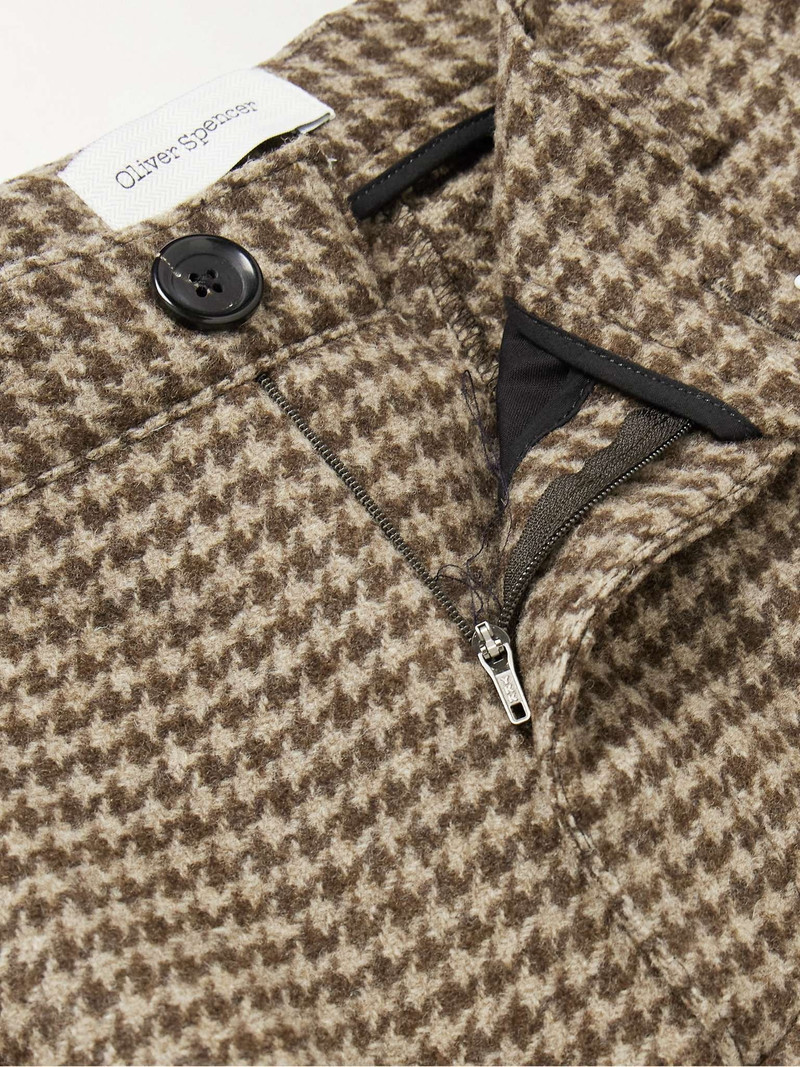 Morton Straight-Leg Pleated Houndstooth Wool Trousers 3