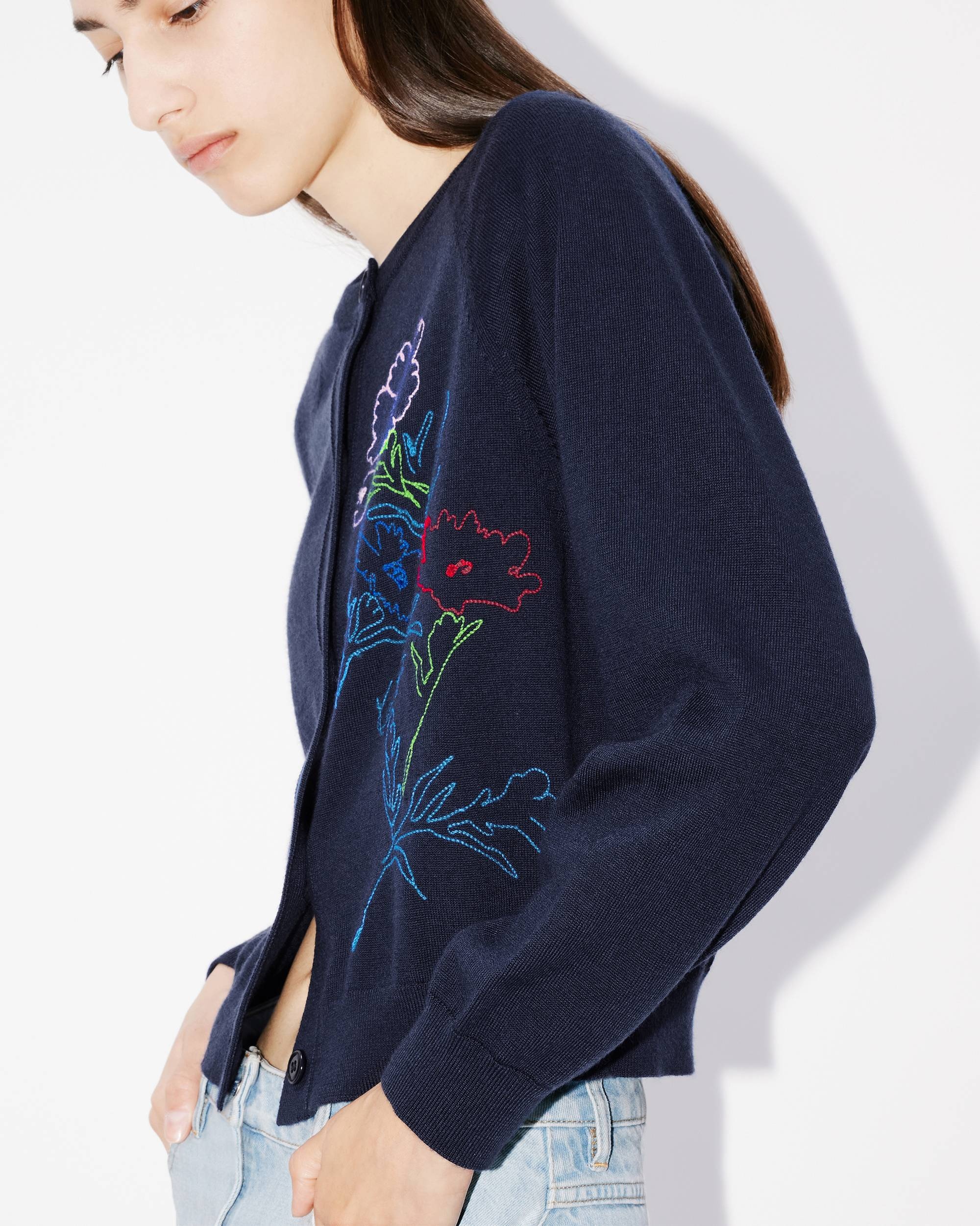 'KENZO Drawn Flowers' embroidered cardigan - 6