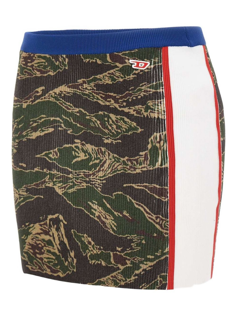 camouflage rib-knit skirt - 3