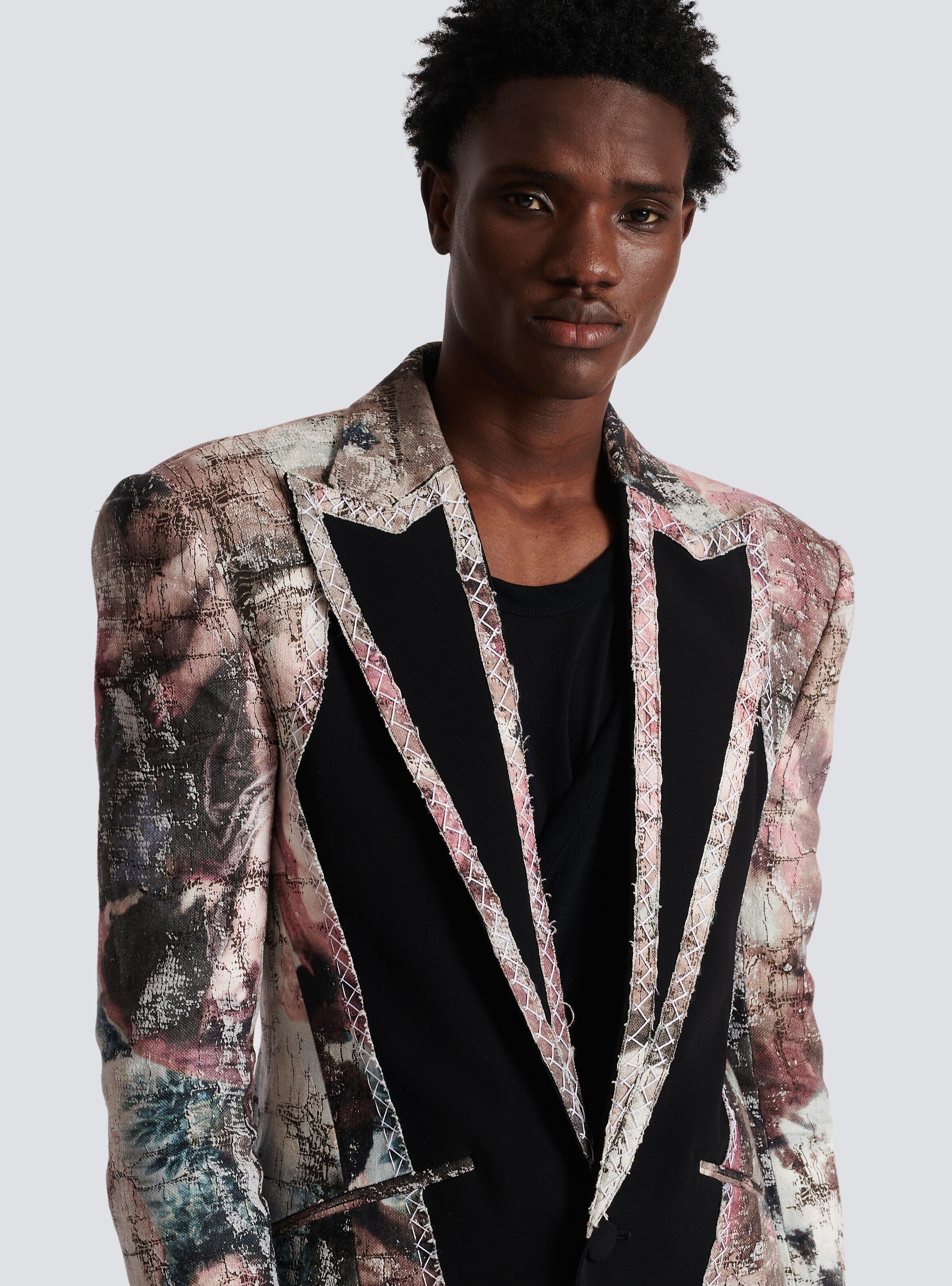Pastel print cut-out jacket - 6