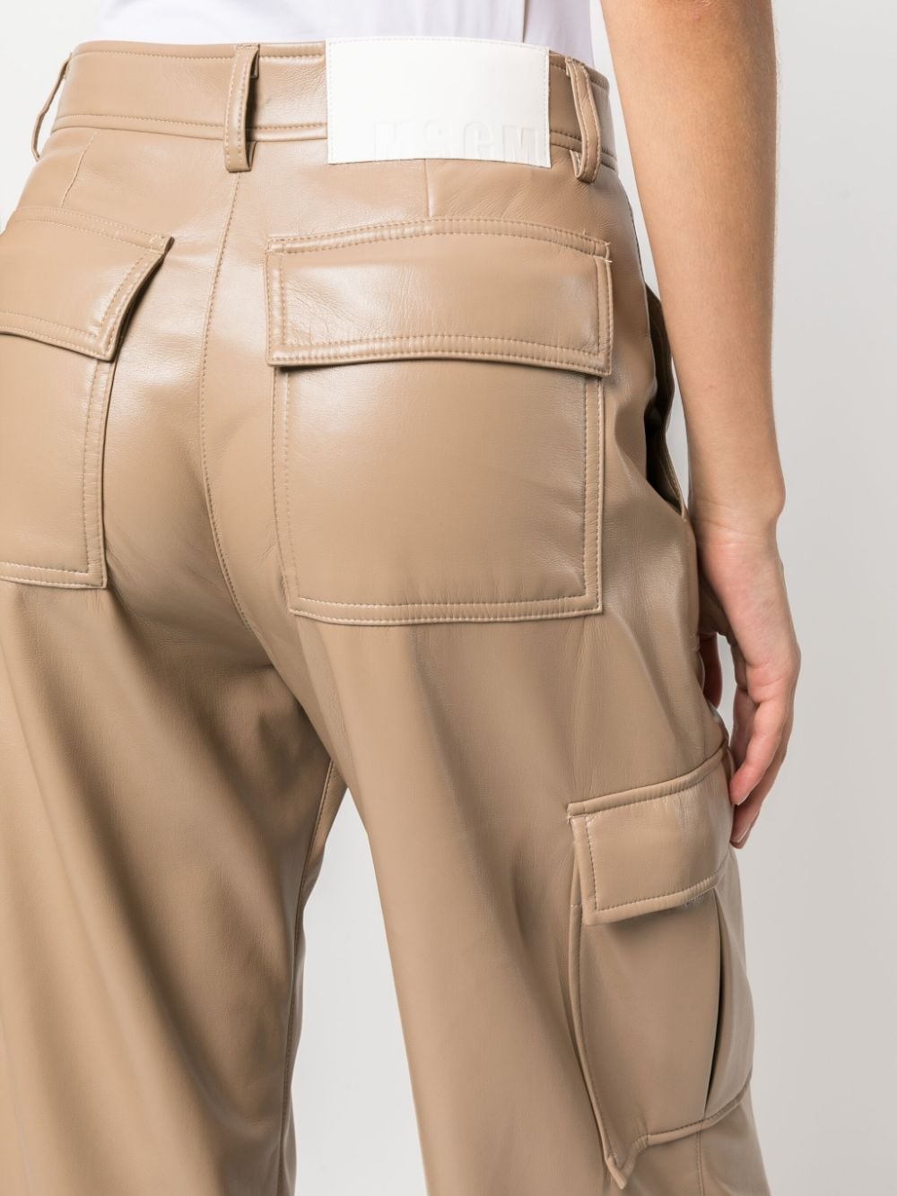 faux-leather cargo trousers - 5