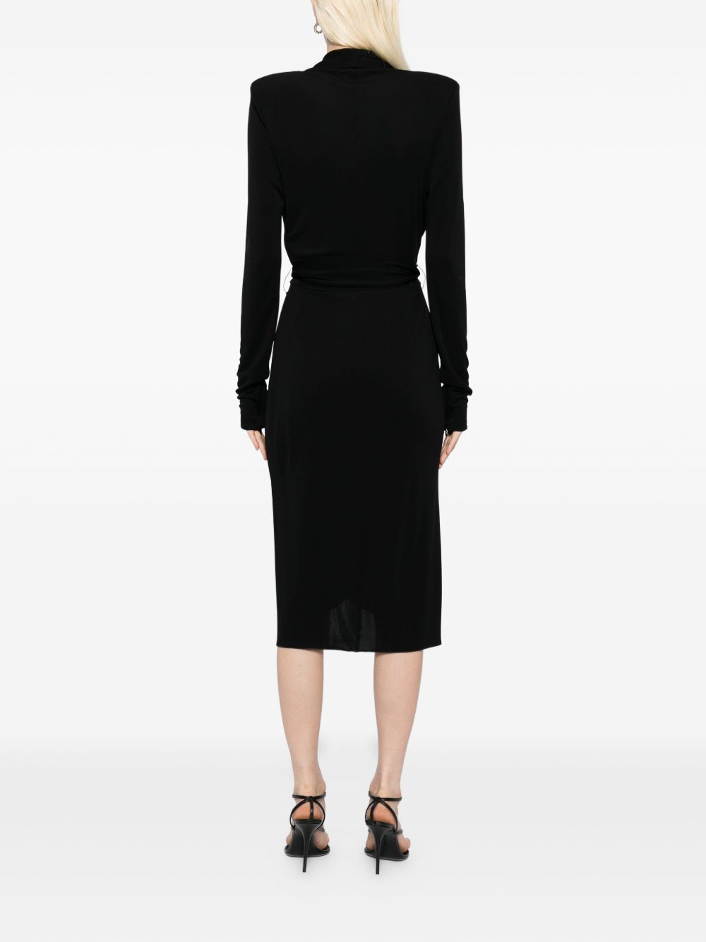 long-sleeves wrap dress - 4