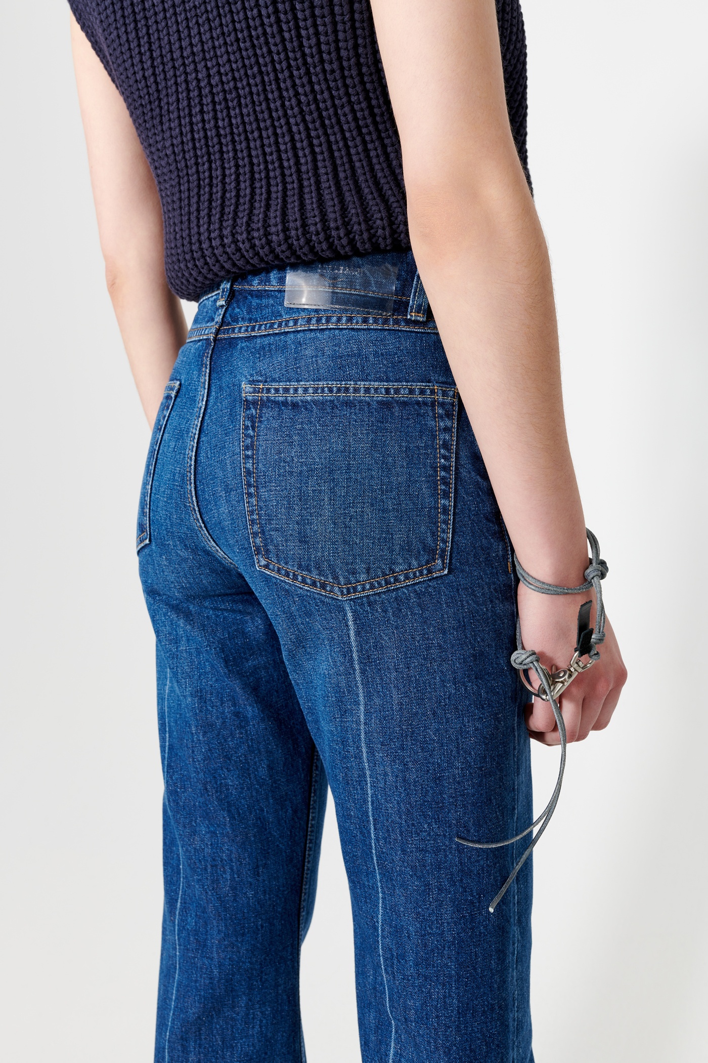 Boot Cut Mid Blue Crease Denim - 6