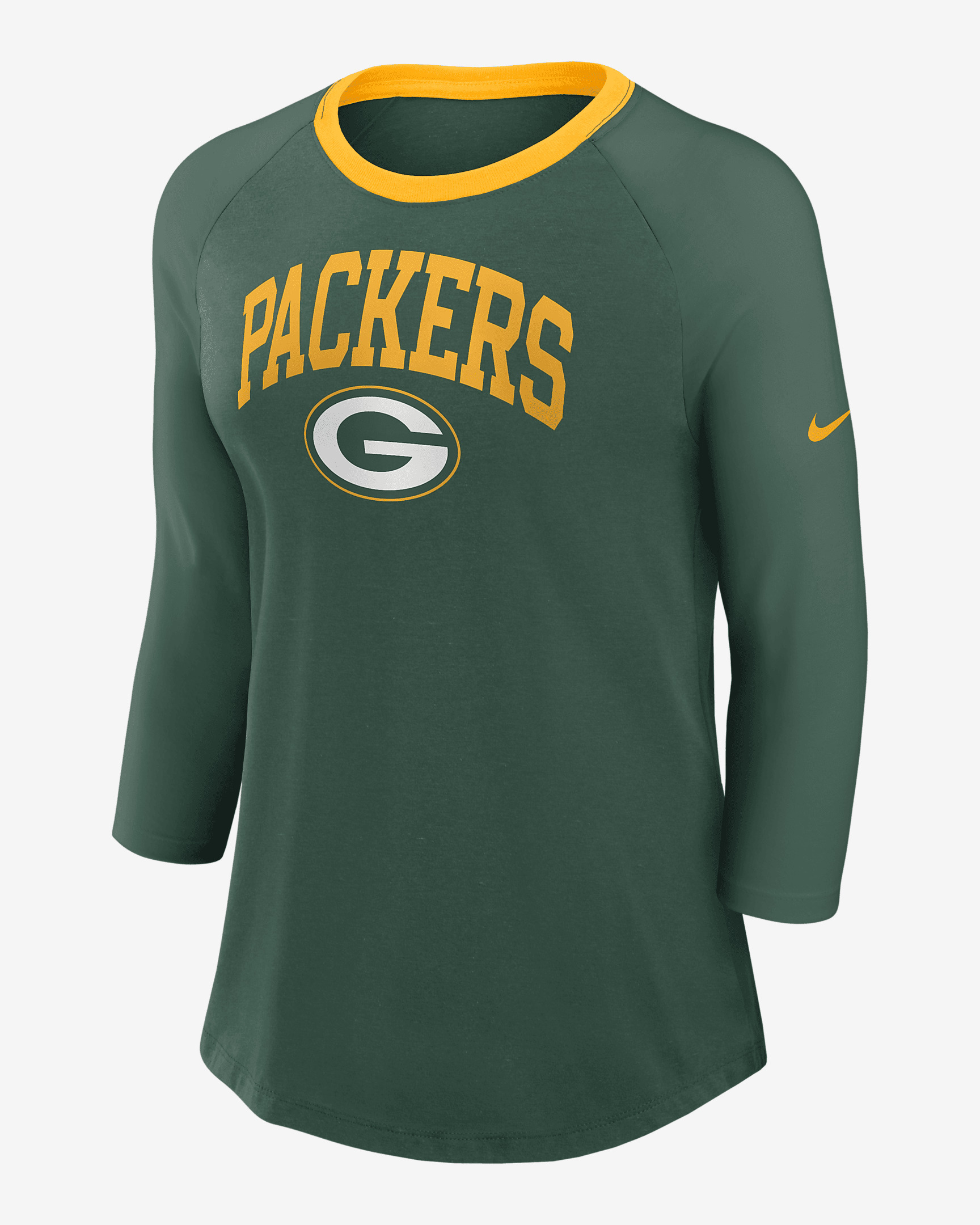 Green Bay Packers Women's Nike NFL 3/4-Sleeve T-Shirt - 1