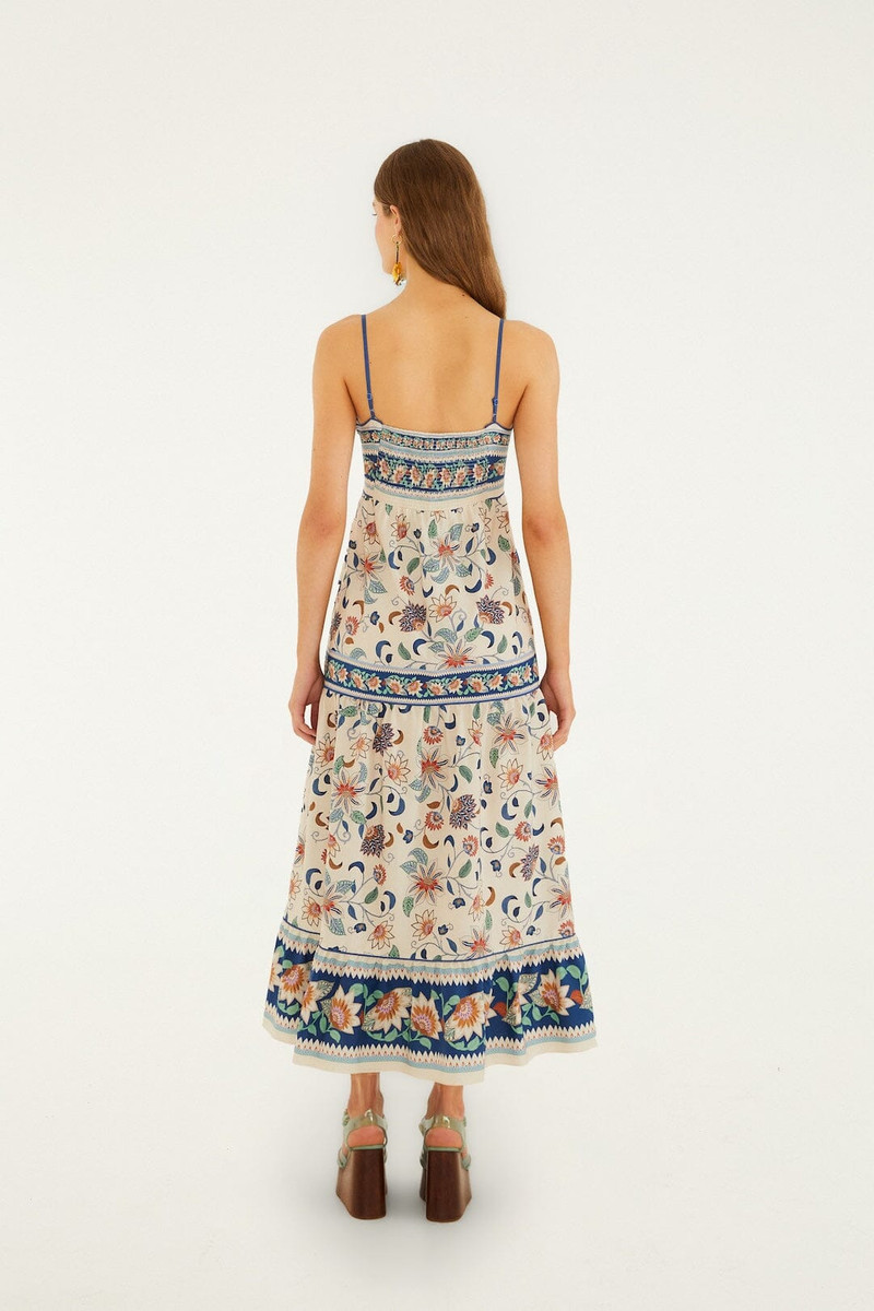 Soft Pink Floral Delhi Tapestry Midi Dress 3