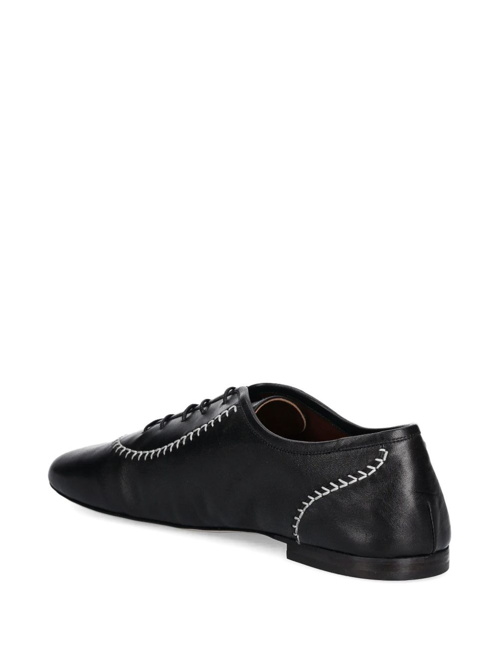 contrast-stitching leather shoes - 4