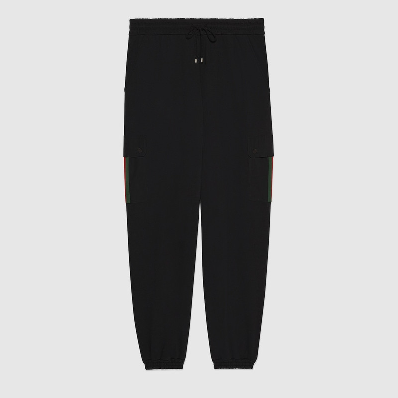 Cotton jersey jogging pant with Web - 1