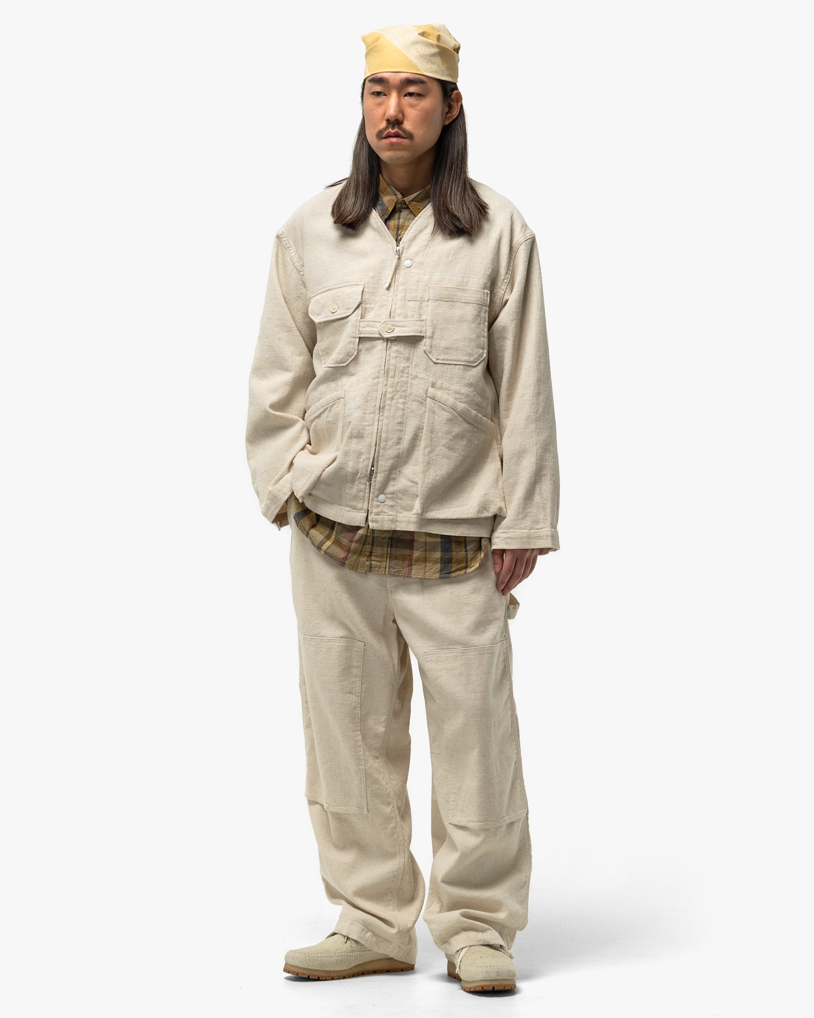 ジャケット・アウター Cardigan Jacket-CL Java Cloth Cardigan Jacket - Natural CL Java Cloth | Nepenthes New York