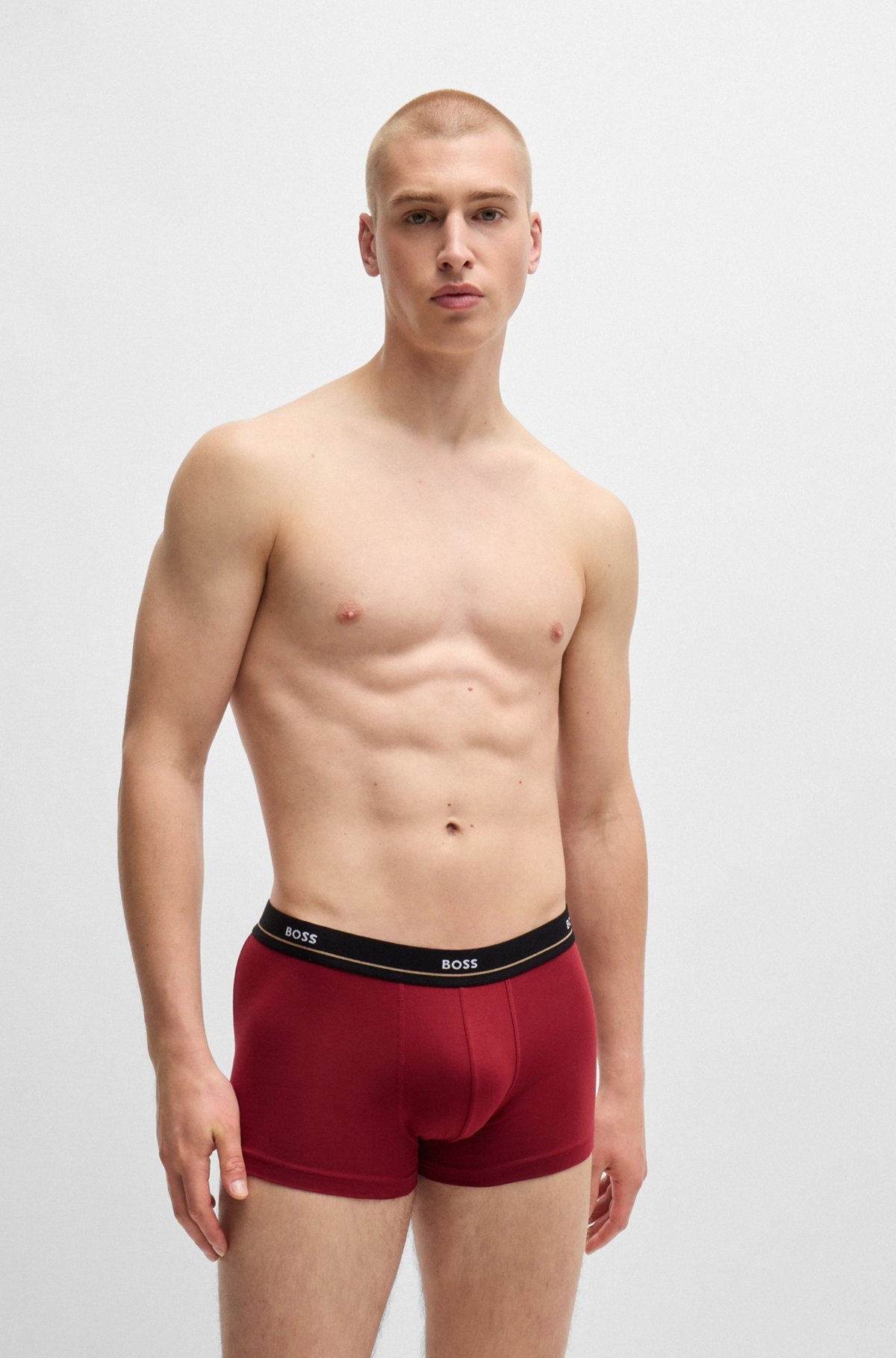 FIVE-PACK OF STRETCH-COTTON TRUNKS WITH LOGO WAISTBANDS - 7