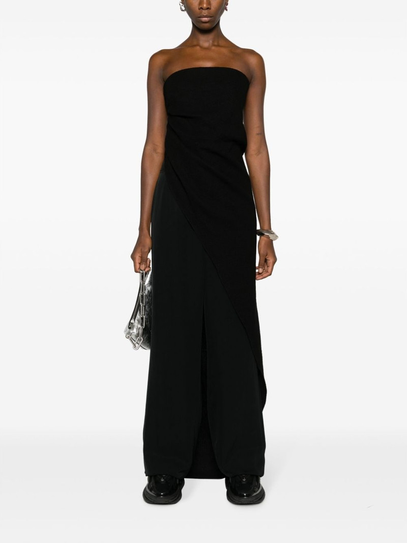 Rick Owens strapless asymmetric virgin wool top outlook