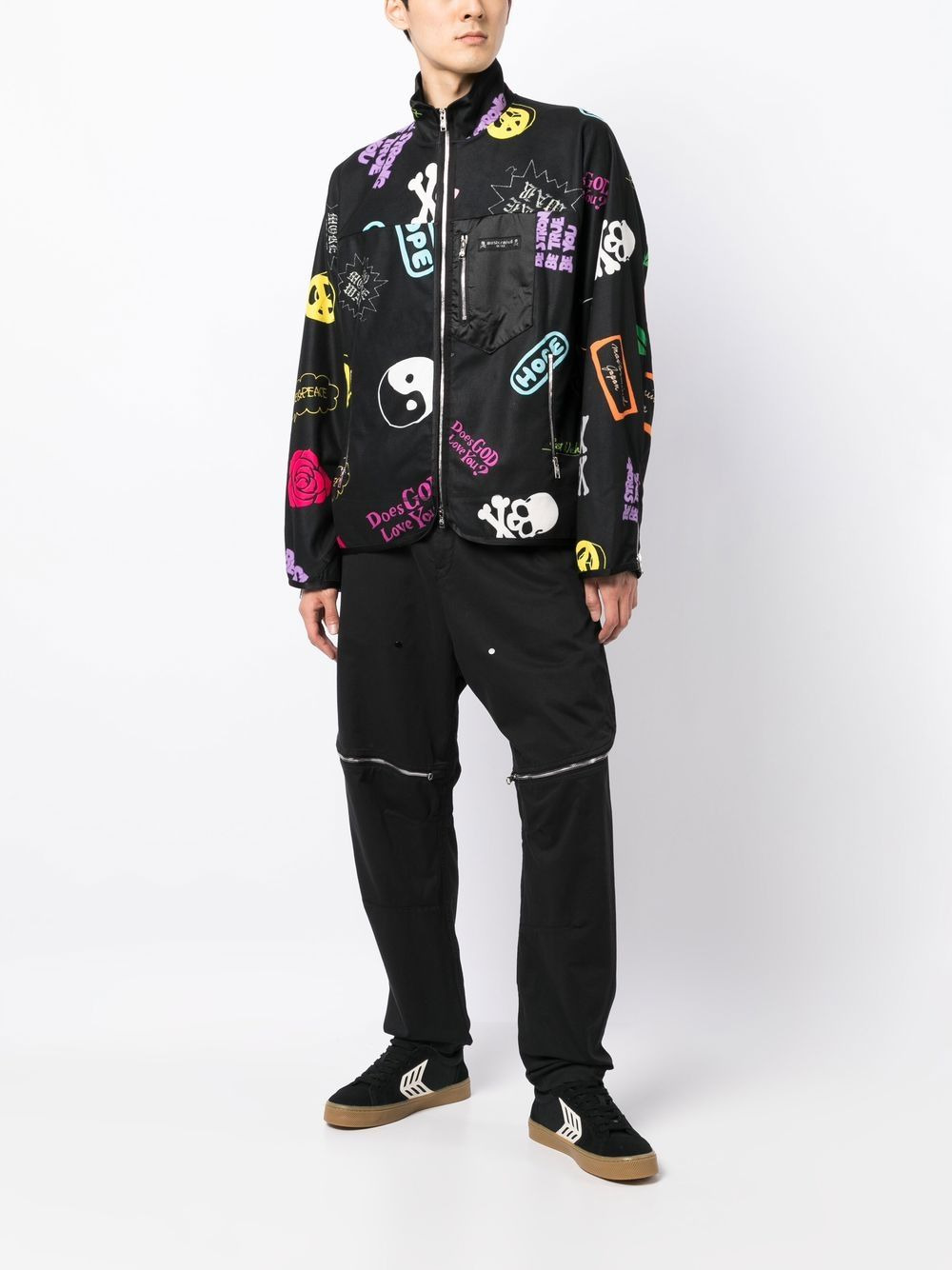 graphic-print zip-up bomber jacket - 2