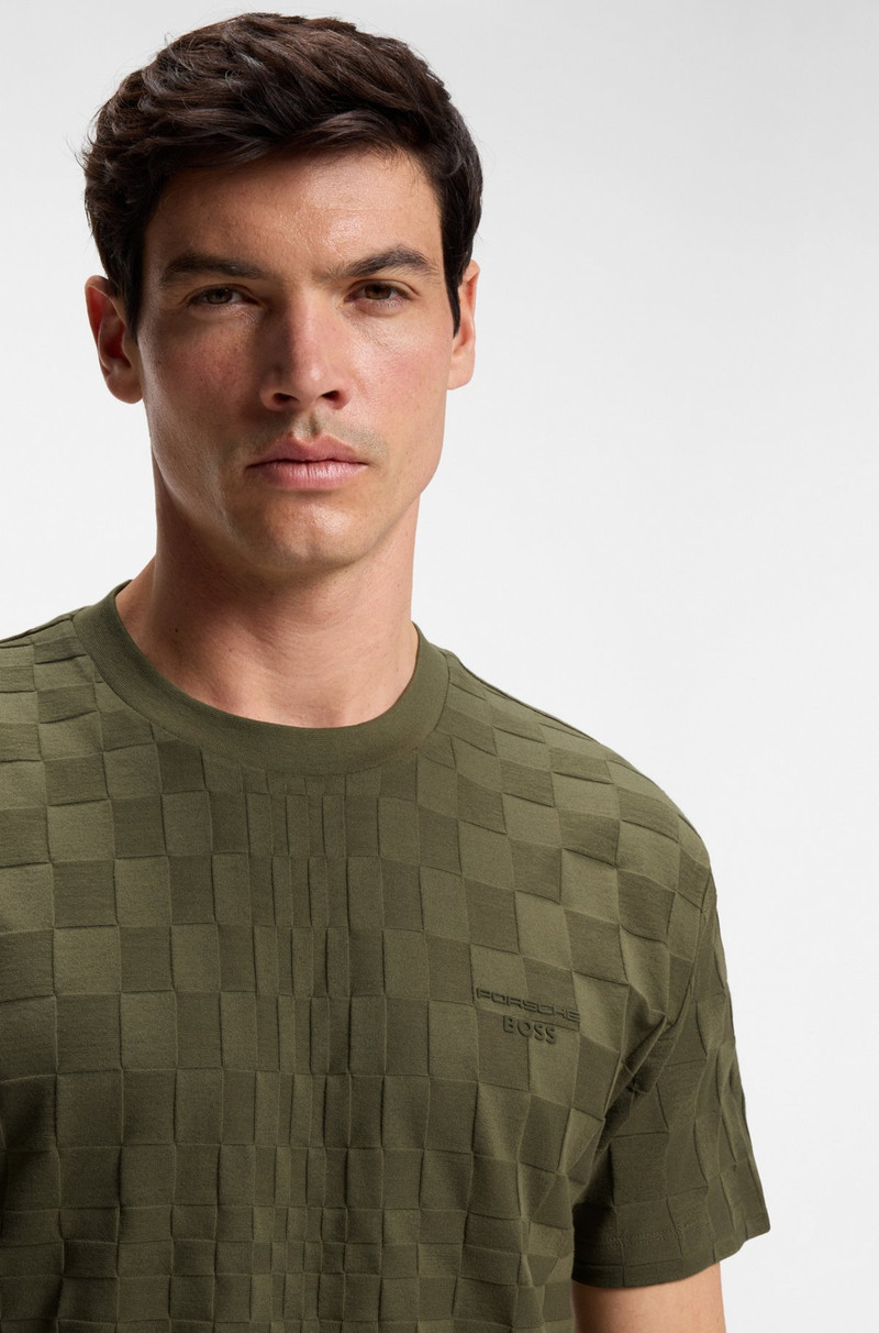 PORSCHE X BOSS RELAXED-FIT T-SHIRT IN COTTON JACQUARD 3
