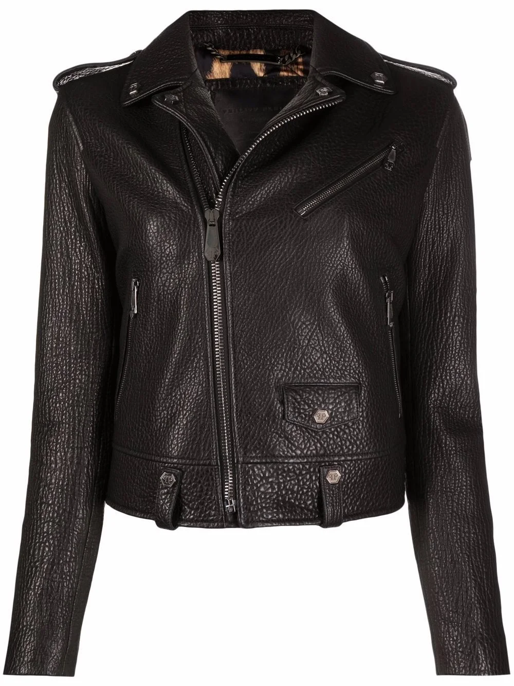 Iconic leather biker jacket - 1