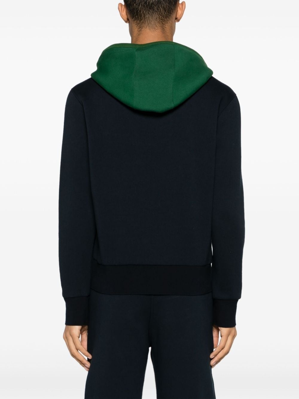 colour-block cotton hoodie - 4