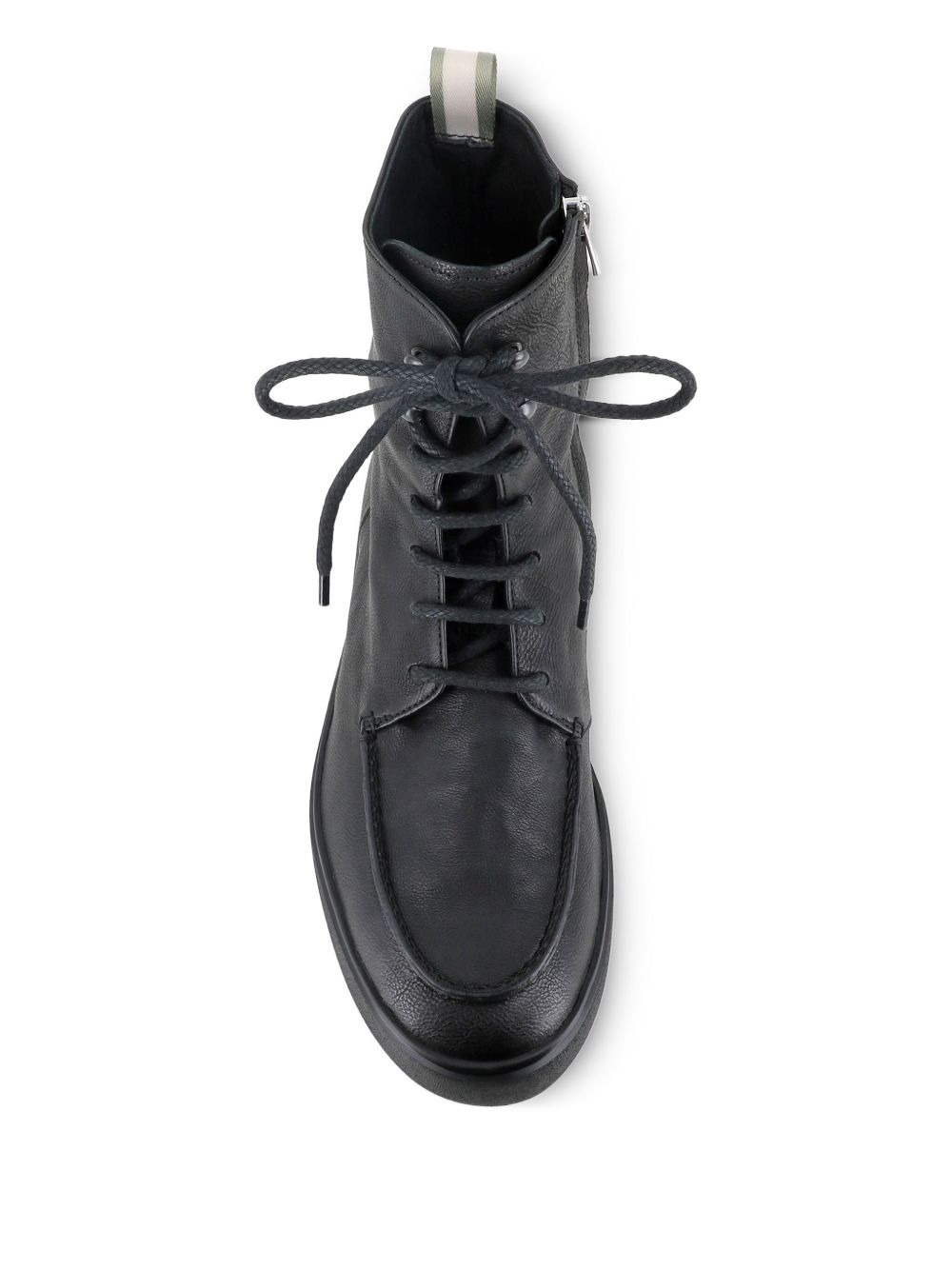 lace-up leather combat boots - 5
