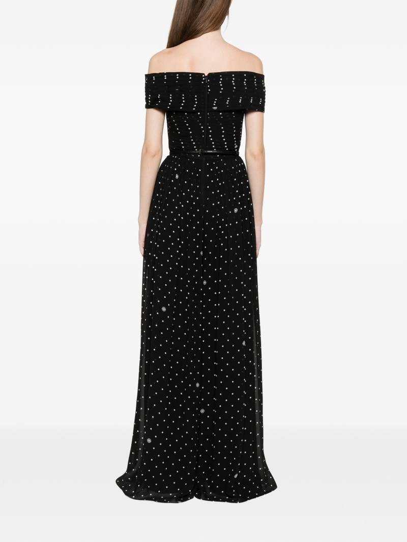 polka-dot off-shoulder maxi dress 4