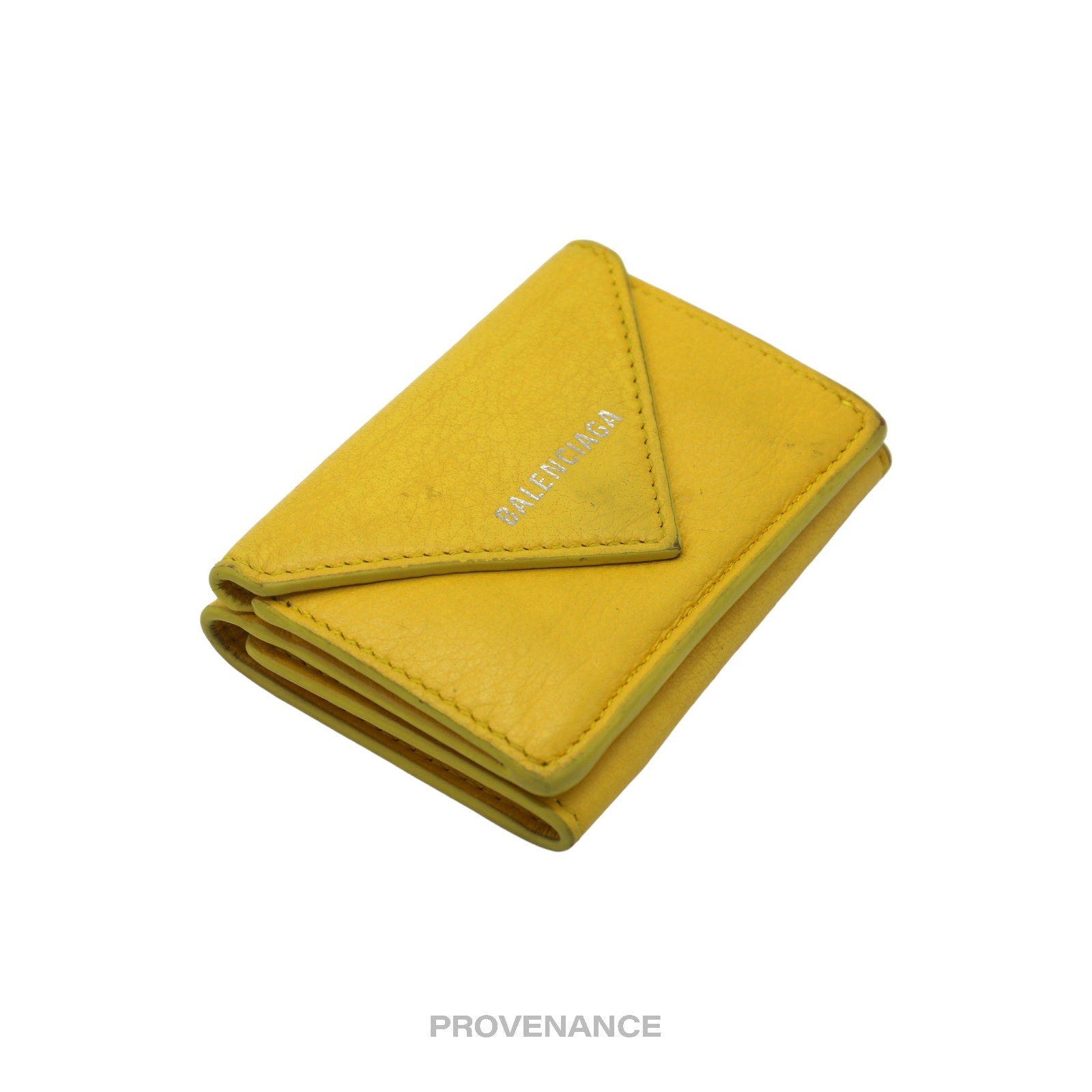 Balenciaga Papier Mini Wallet - Yellow Leather - 4