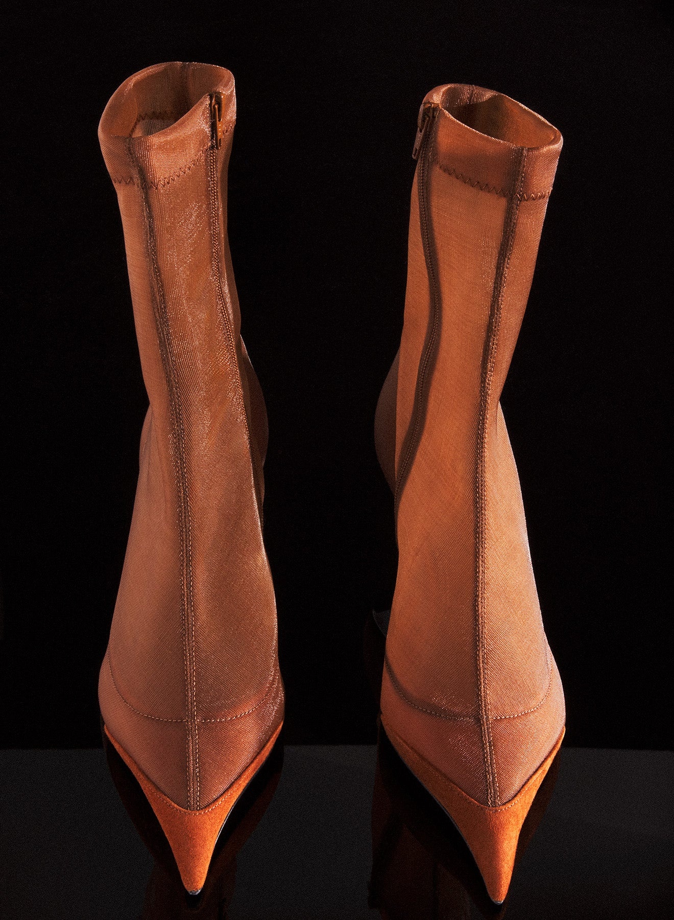 Cinnamon mesh Fang 55 ankle boots - 2