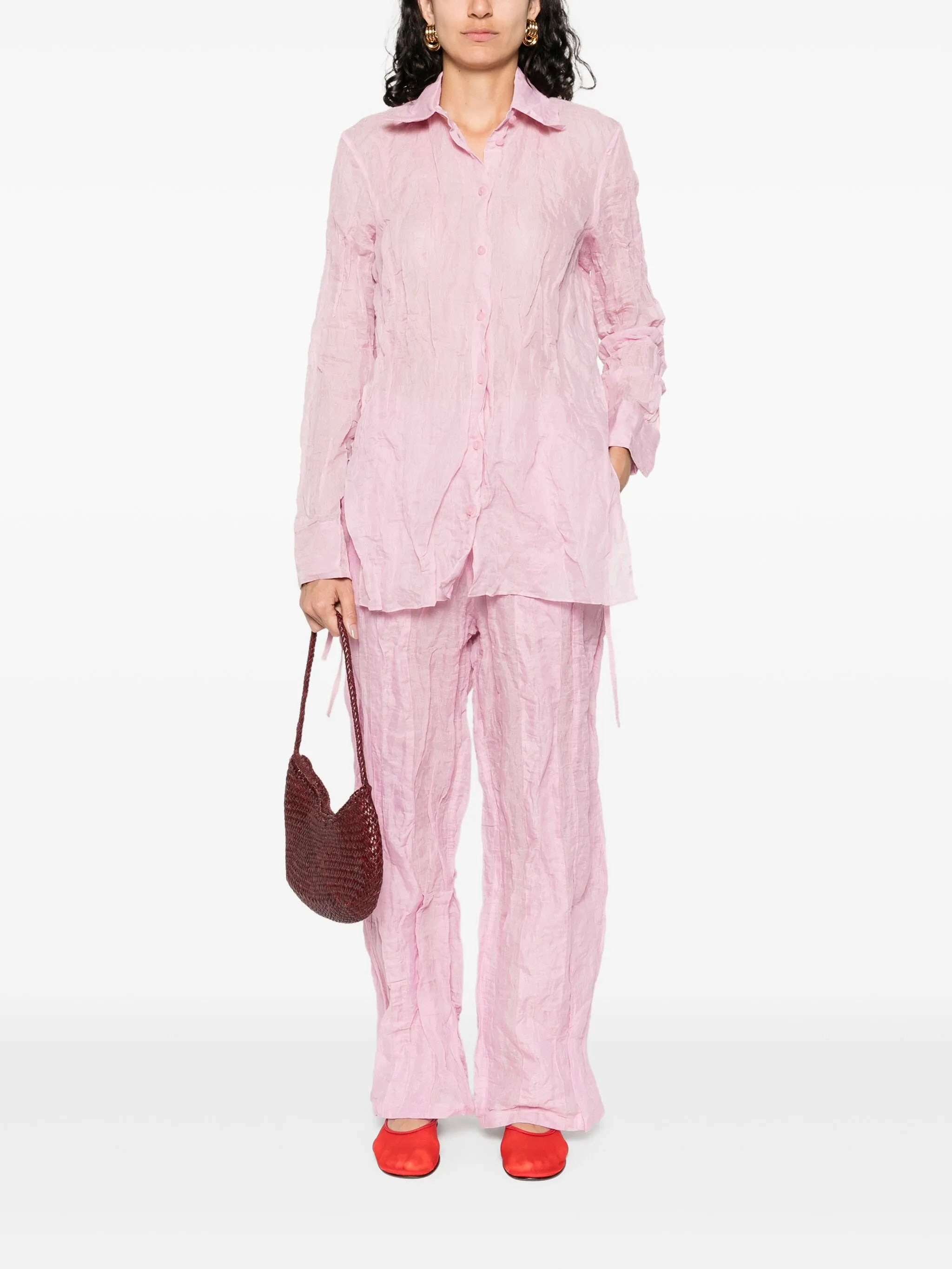 crushed multi-panelled trousers - 2