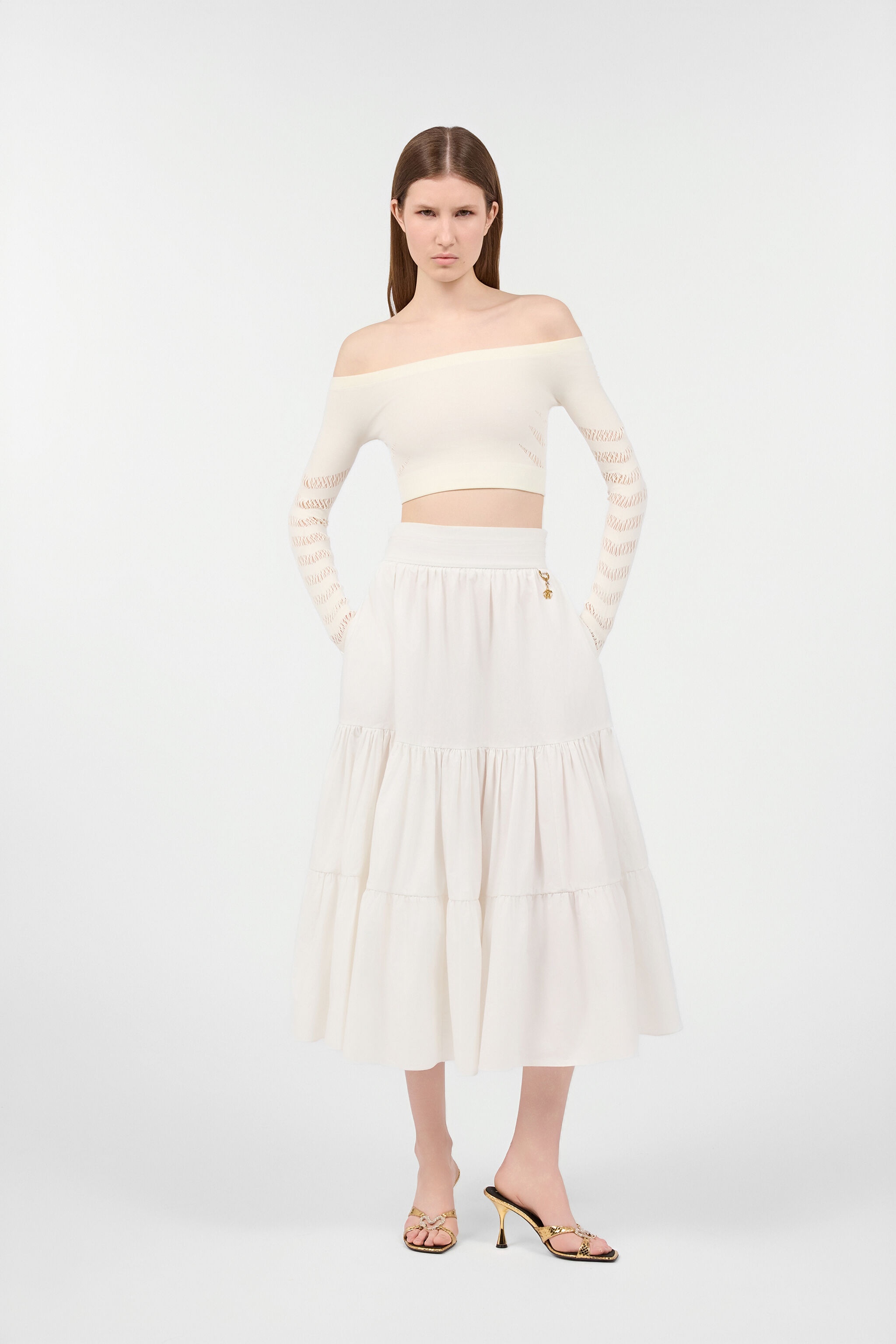 Open-Shoulder Crop Top - 2