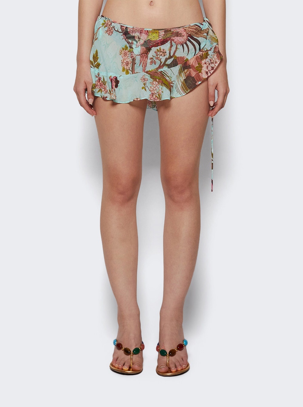 X Roberto Cavalli Mini Cover-up Skirt Fagianella Print - 2