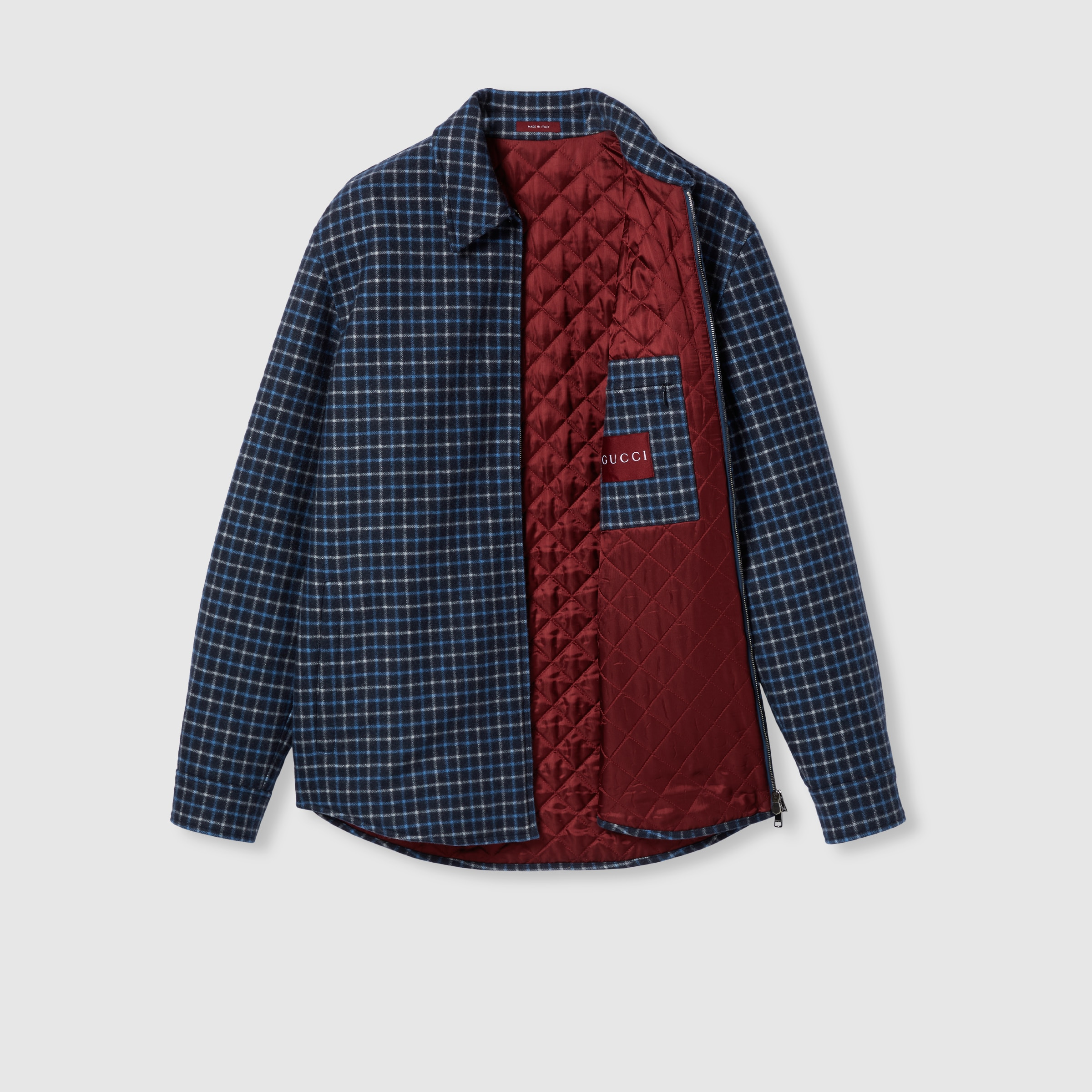 Wool flannel zip jacket with embroidery - 7