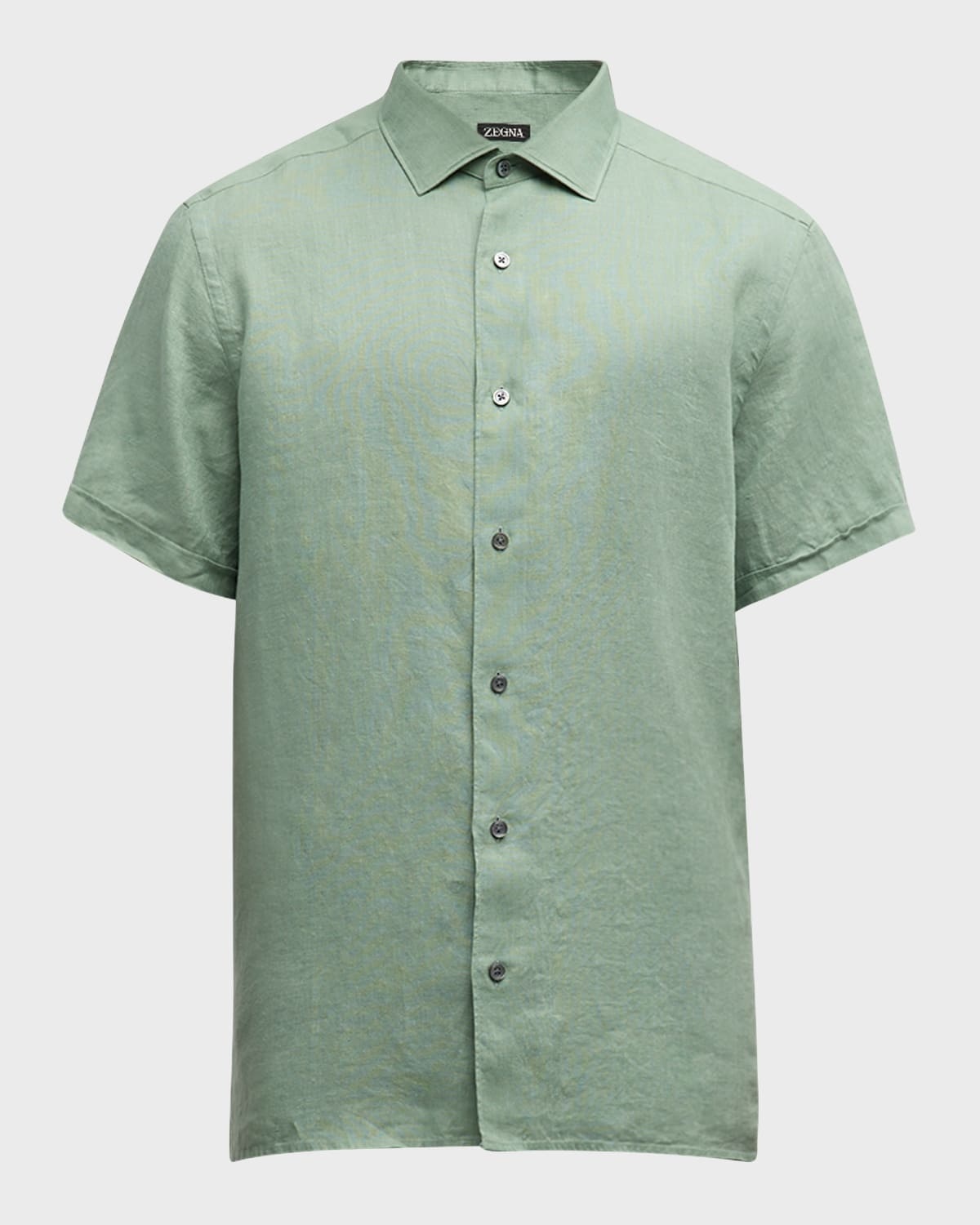 Men's Linen Short-Sleeve Shirt - 1