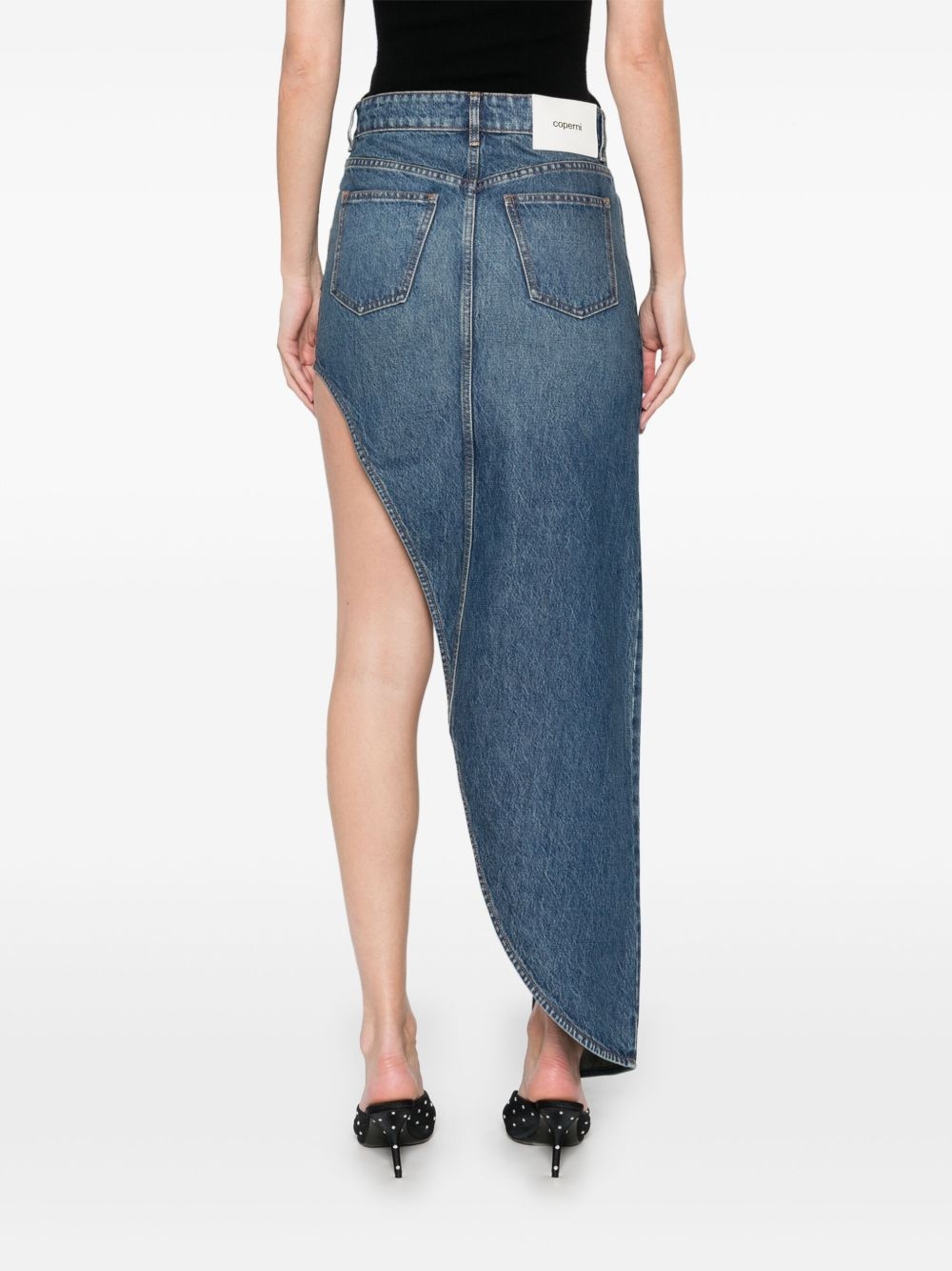 one-leg denim skirt - 4