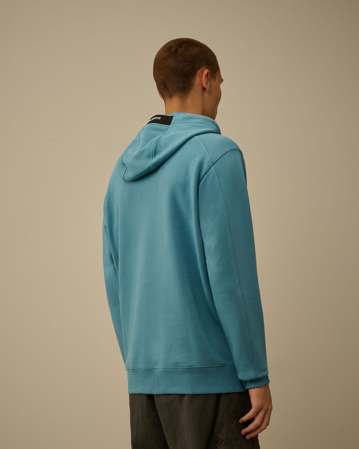Diagonal Raised Fleece Hooded Lens Sweatshirt - 4
