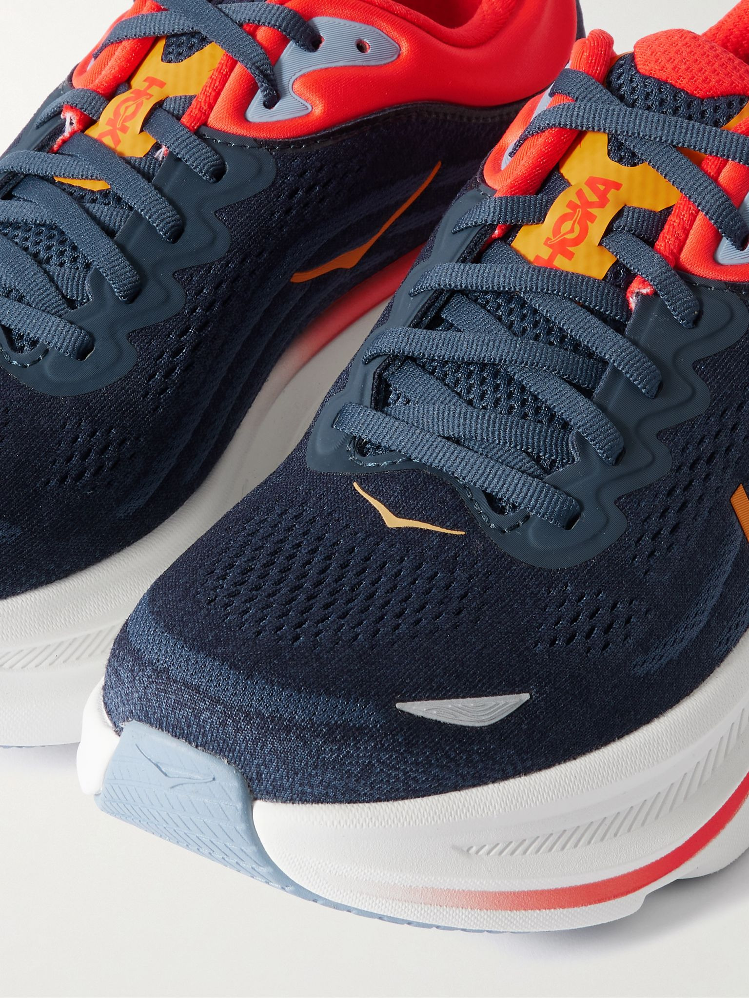 Clifton 10 Rubber-Trimmed Jacquard Running Sneakers Navy - 5