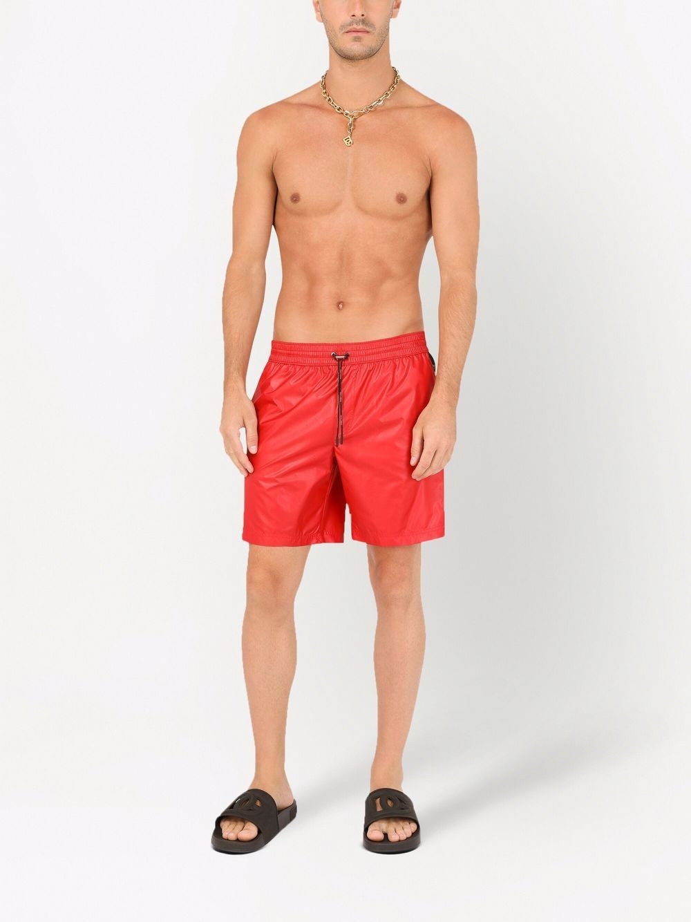 logo-band long swim shorts - 2