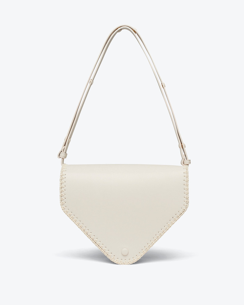 Nanushka THE TRIANGLE BAG MEDIUM - Alt-nappa shoulder bag - Off-white/creme outlook