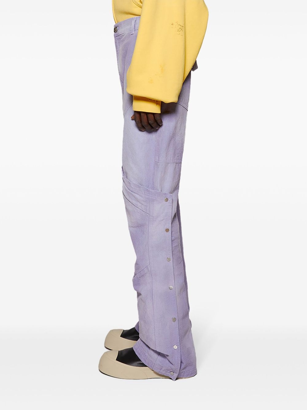 canvas straight-leg trousers - 4