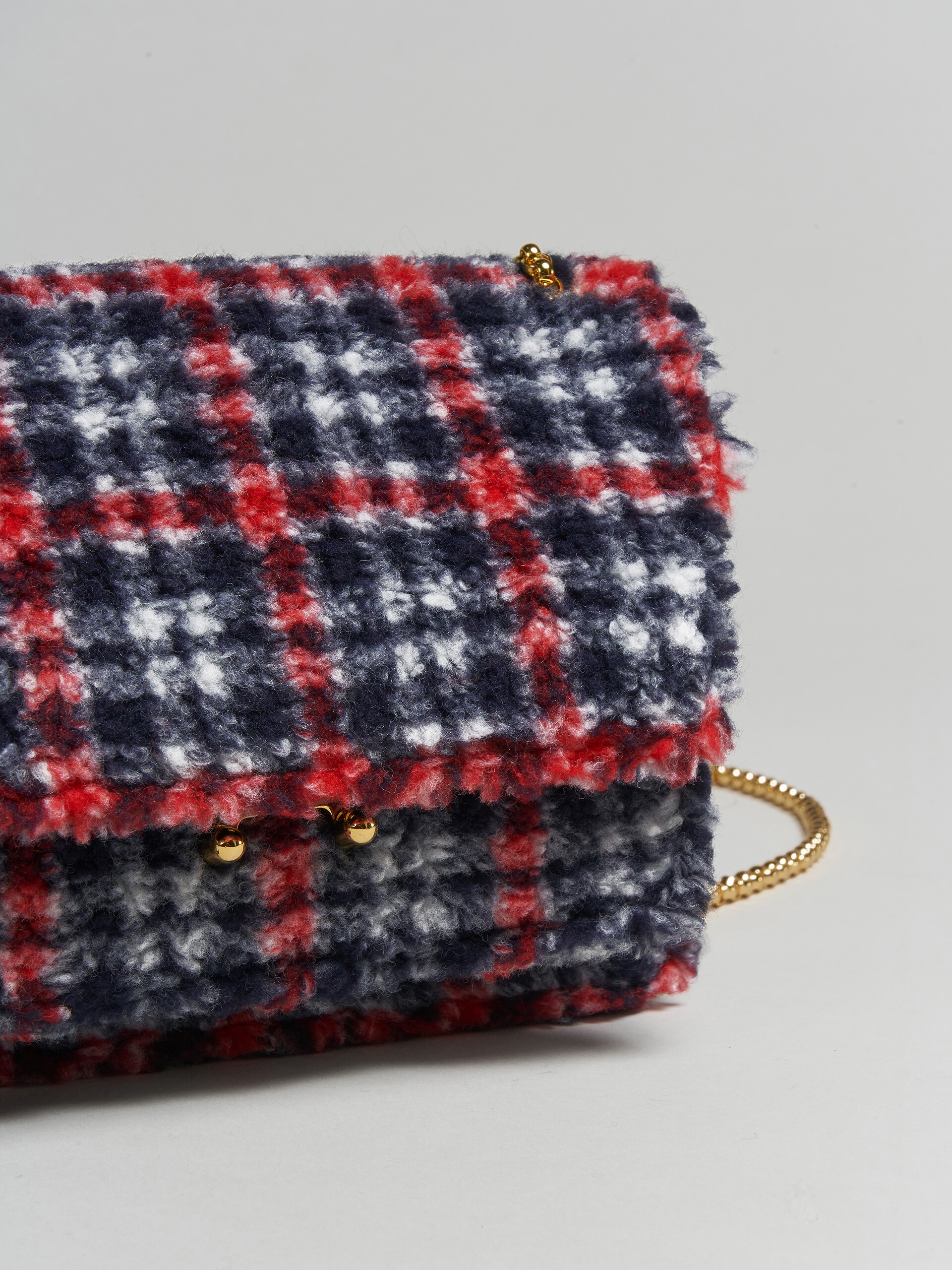 TRUNK SOFT MEDIUM BAG IN CHECK FABRIC - 5