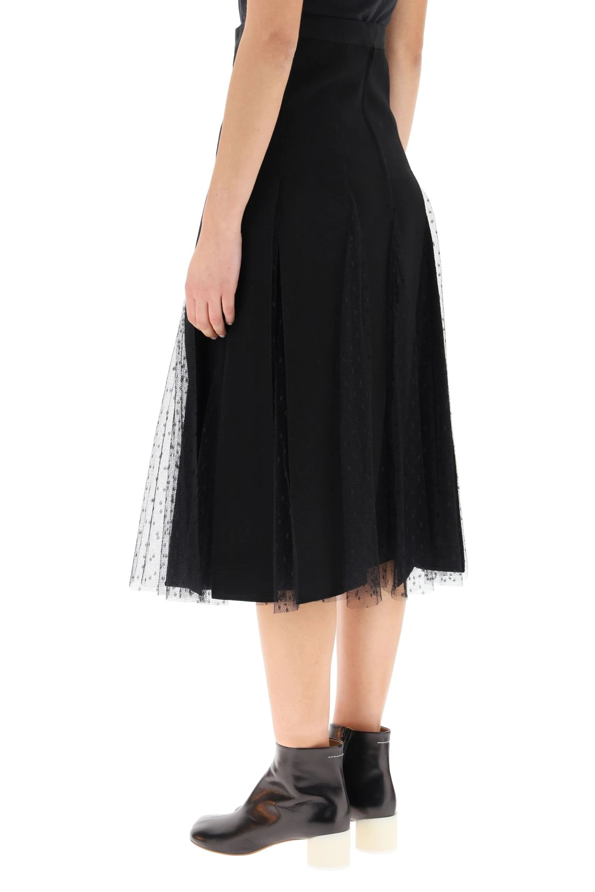 MIDI SKIRT IN GROSGRAIN AND TULLE - 4