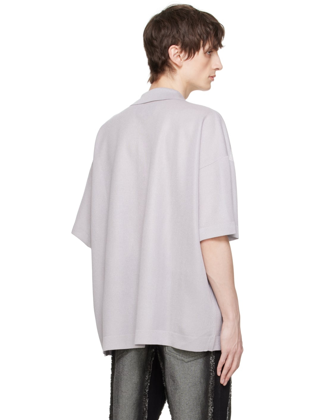 Gray Jacquard Polo - 3