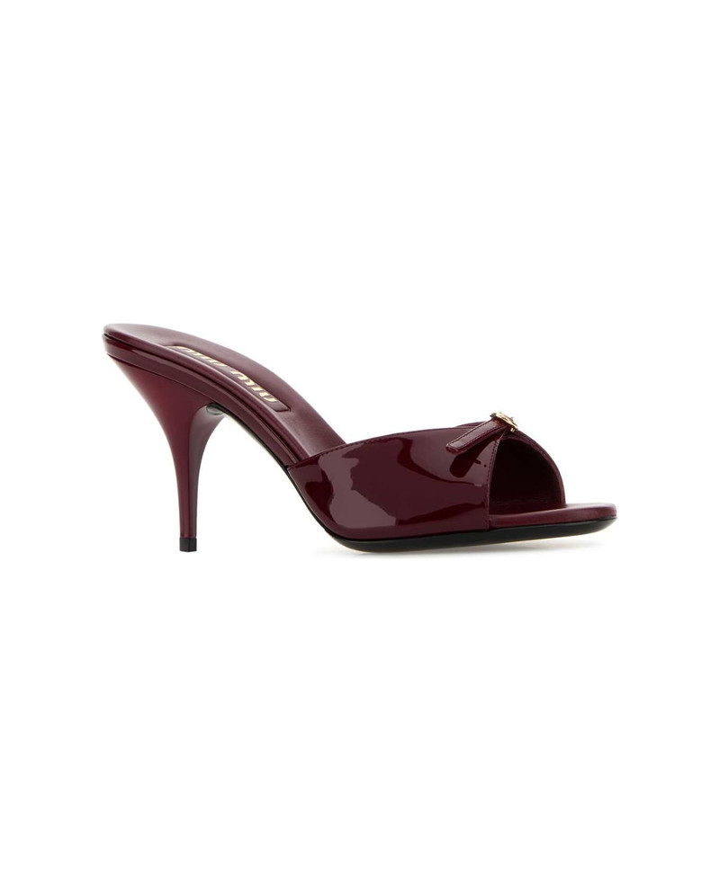 Miu Miu Burgundy Leather Mules outlook