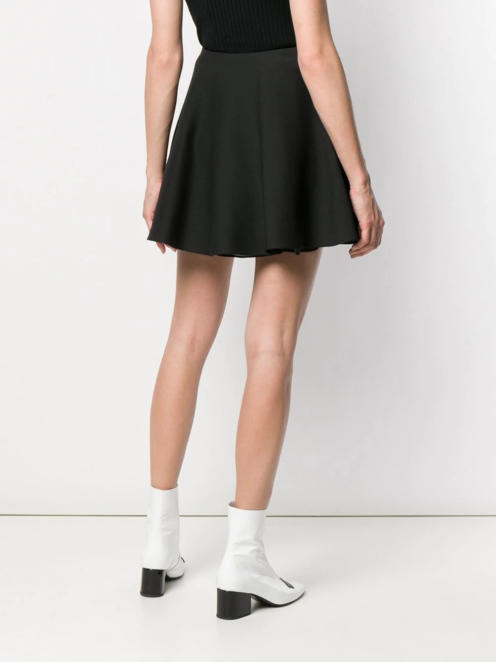 flounced crepe skirt - 4