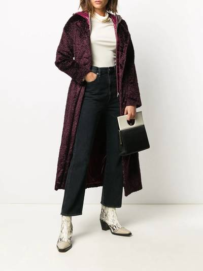 Herno astrakhan-effect long coat outlook