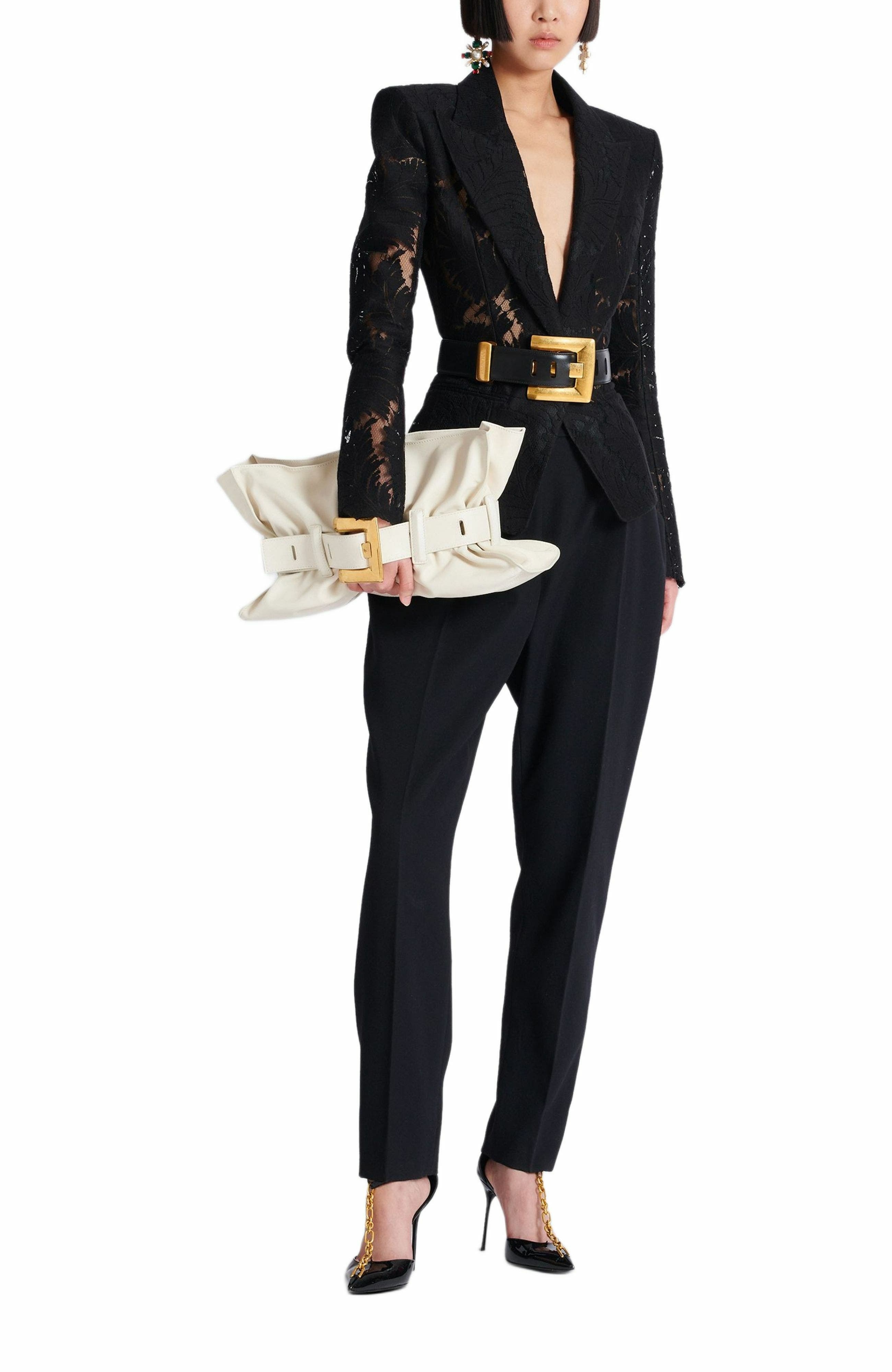 Balmain Medium Anthem Shoulder bag in leather in White at Nordstrom - 5