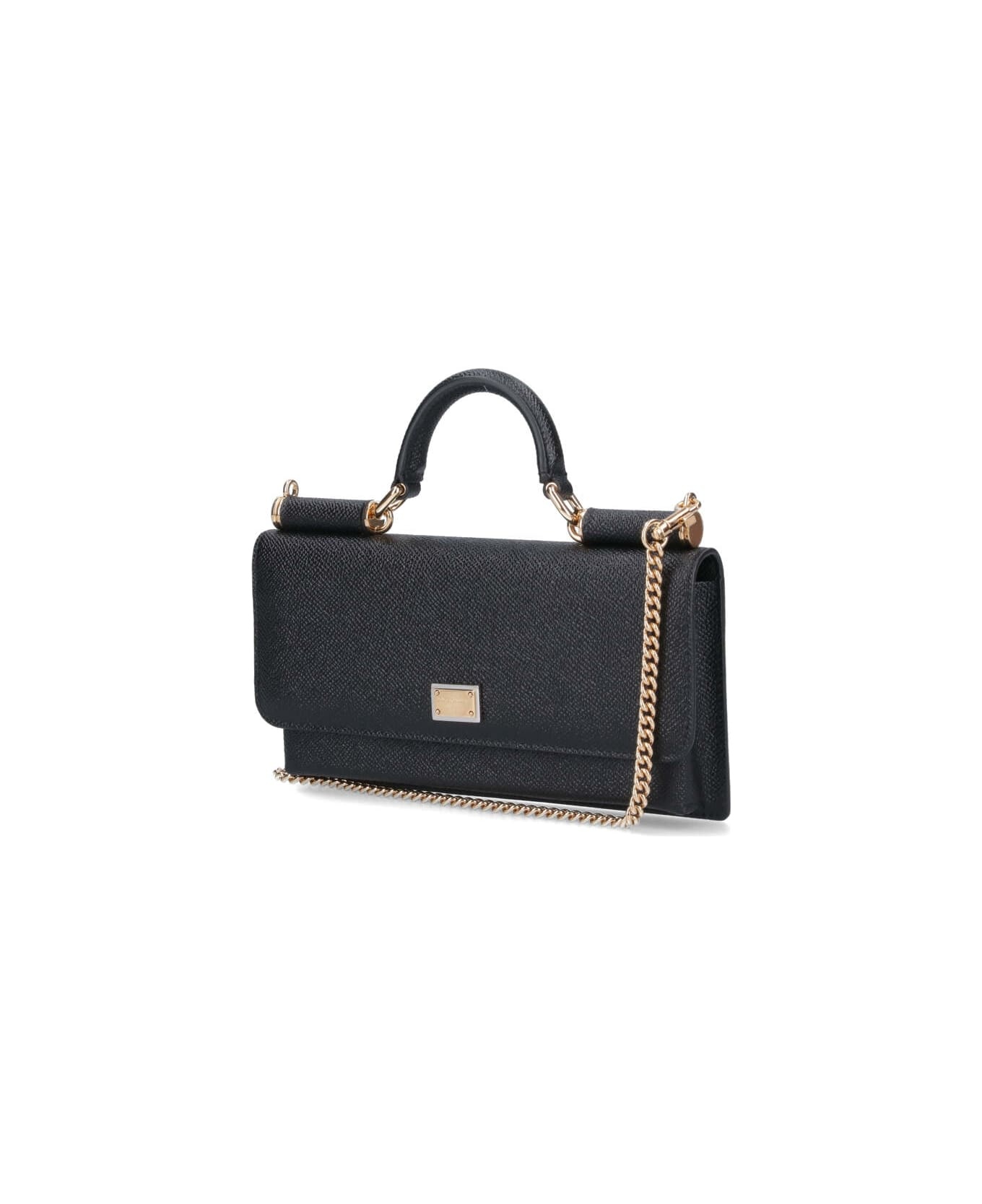 Logo Plaque Foldover Top Clutch Bag - 2