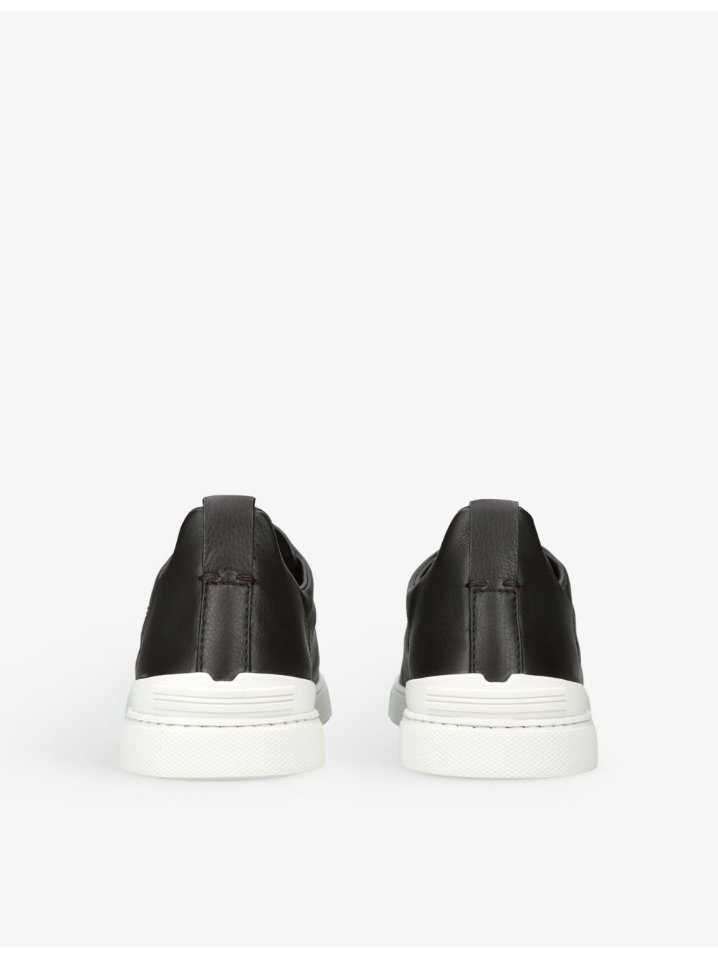 Triple Stitch brand-embroidered low-top leather trainers - 4