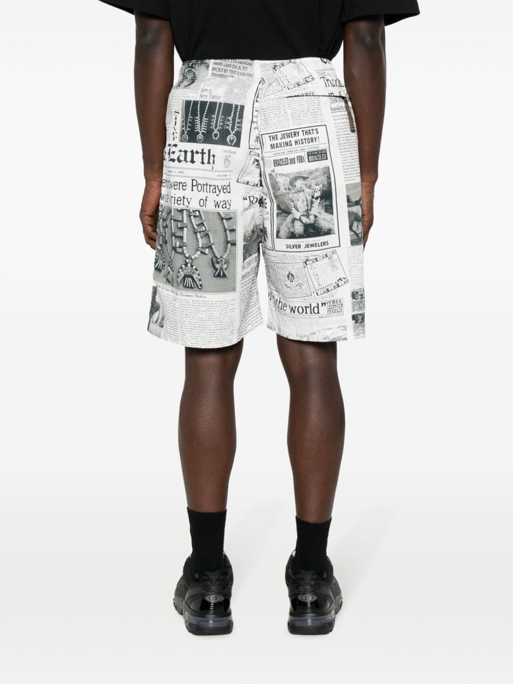 graphic-print cotton shorts - 4