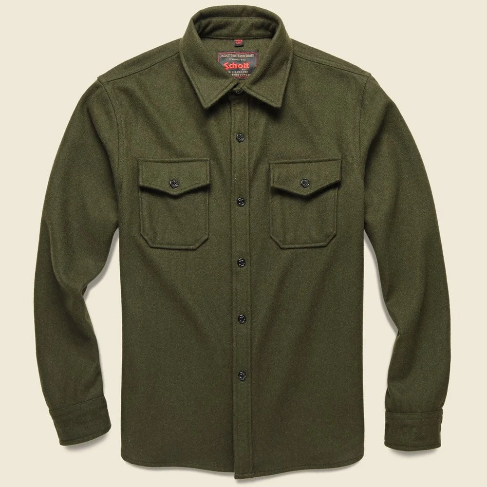CPO Wool Shirt - Olive - 1