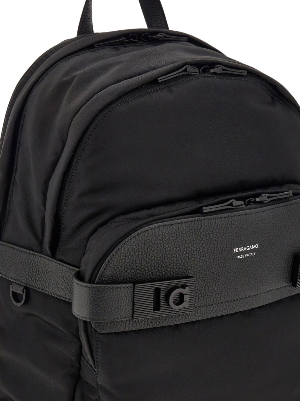 leather-trim backpack - 5