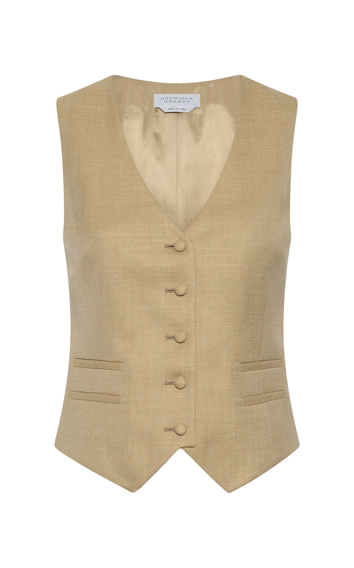 Coleridge Vest in Hay Virgin Wool Silk with Linen - 1