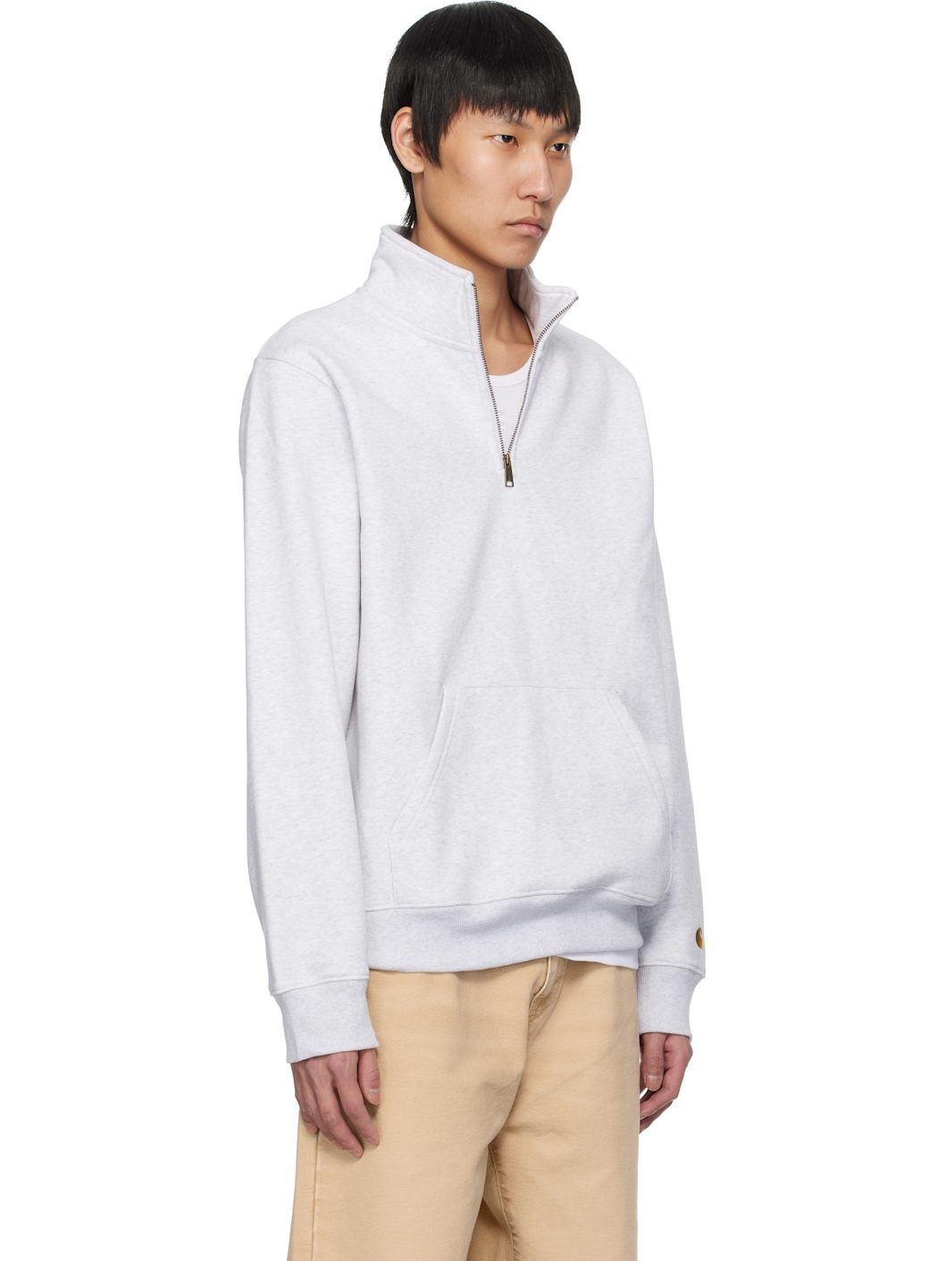 Gray Chase Neck Zip Sweatshirt - 2