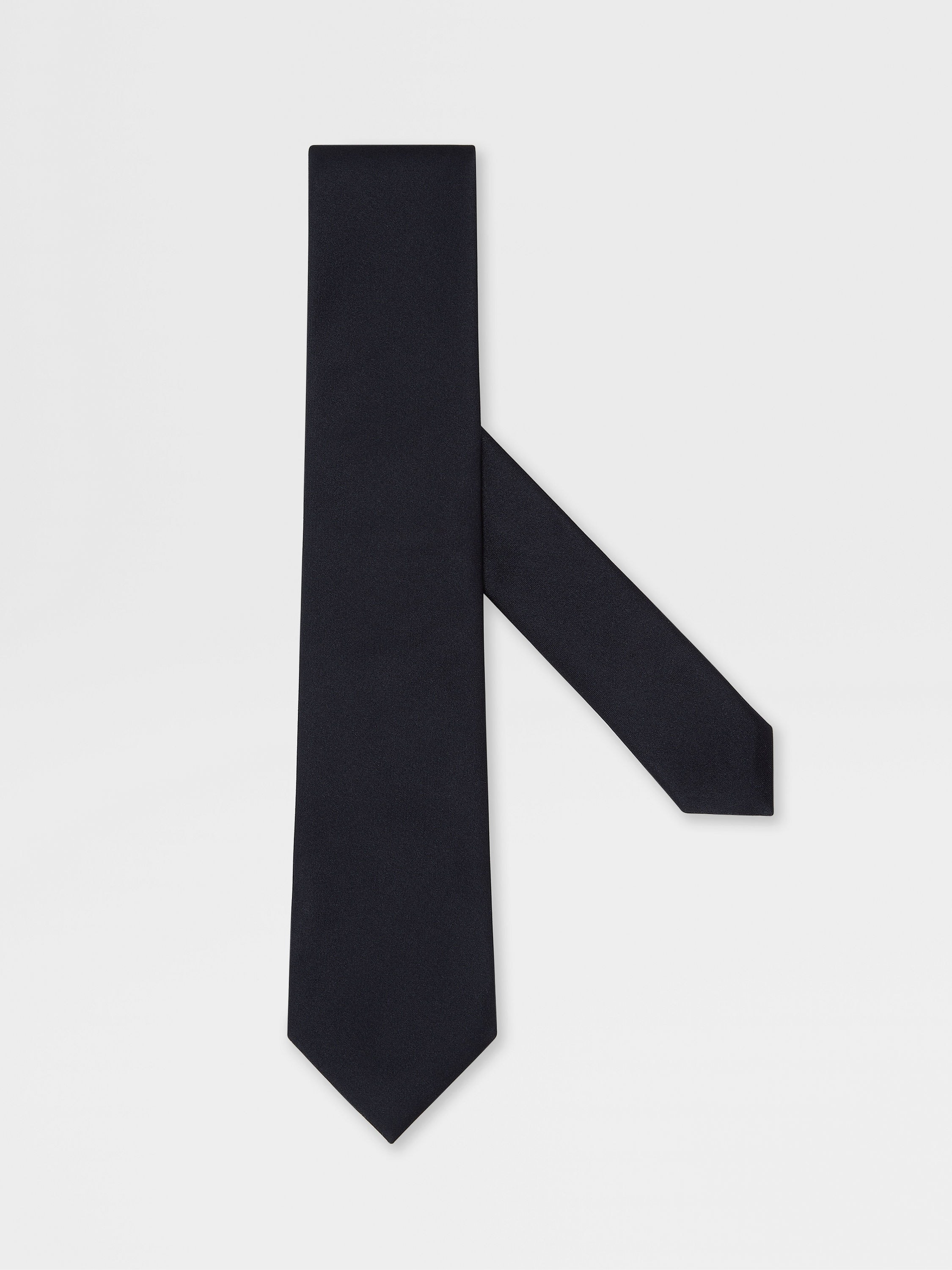 NAVY BLUE SILK TIE - 1