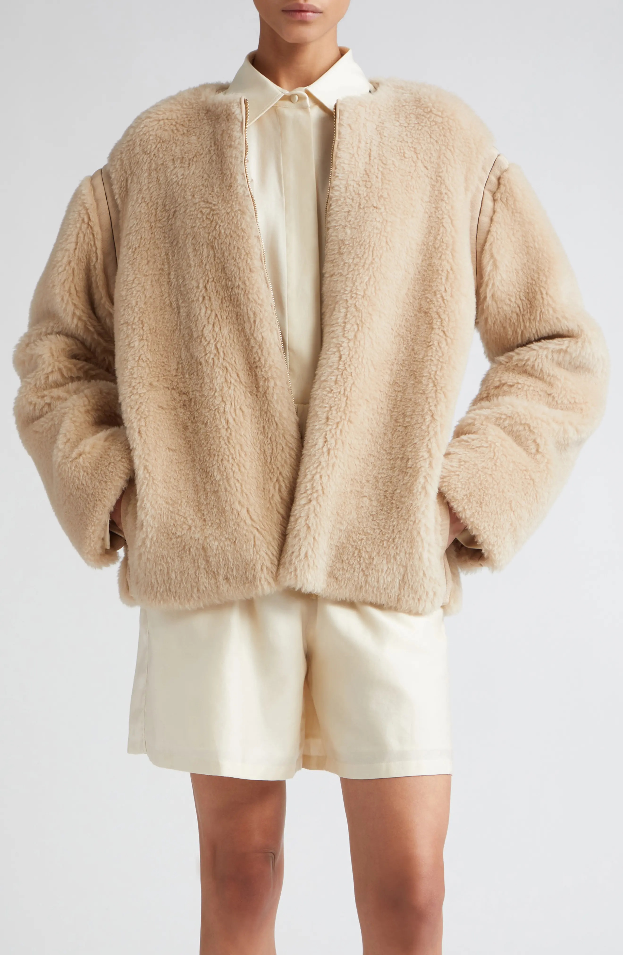 Panno Alpaca, Virgin Wool & Silk Fleece Zip Jacket - 1